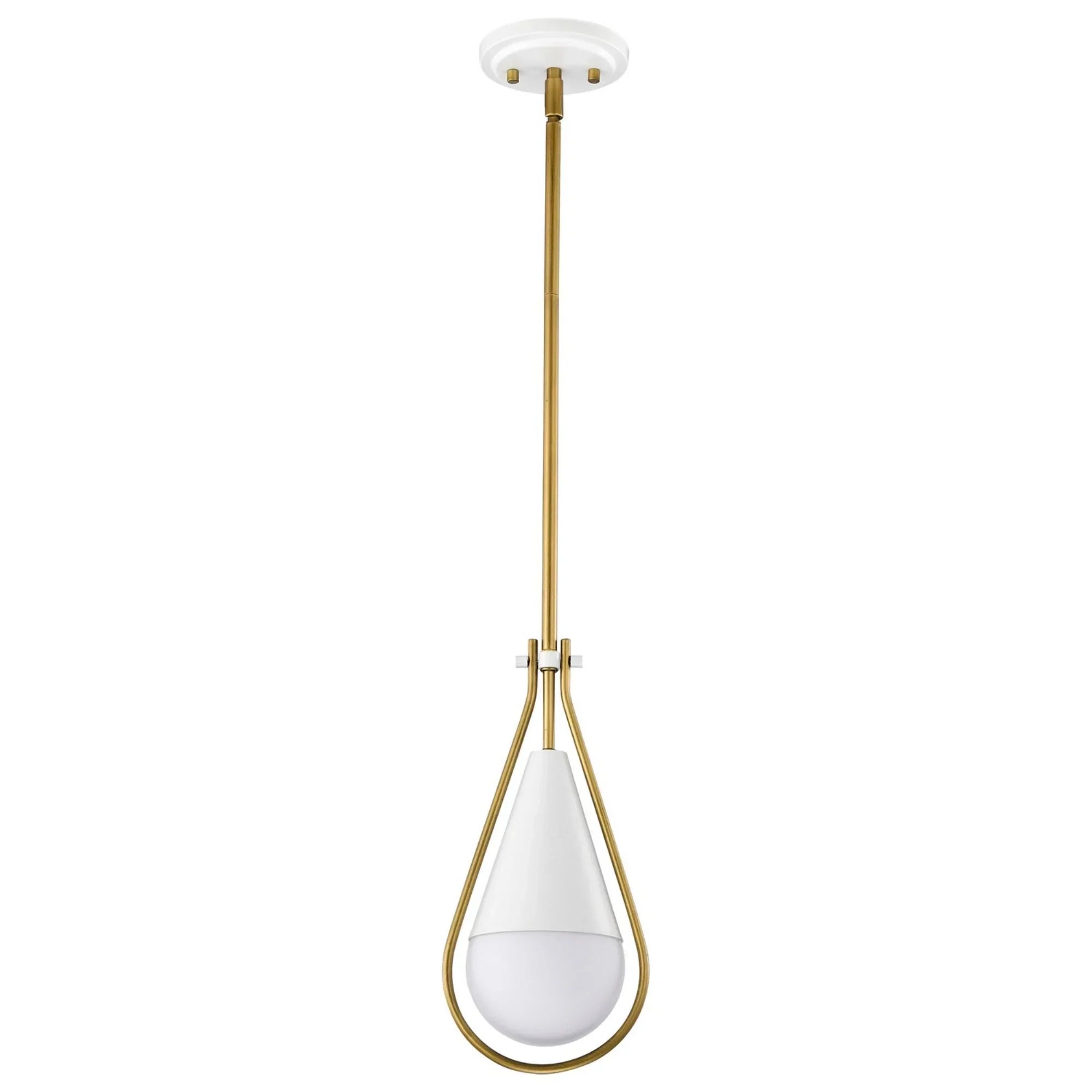 Admiral 1 Light Pendant Light, White Opal Glass - Bees Lighting