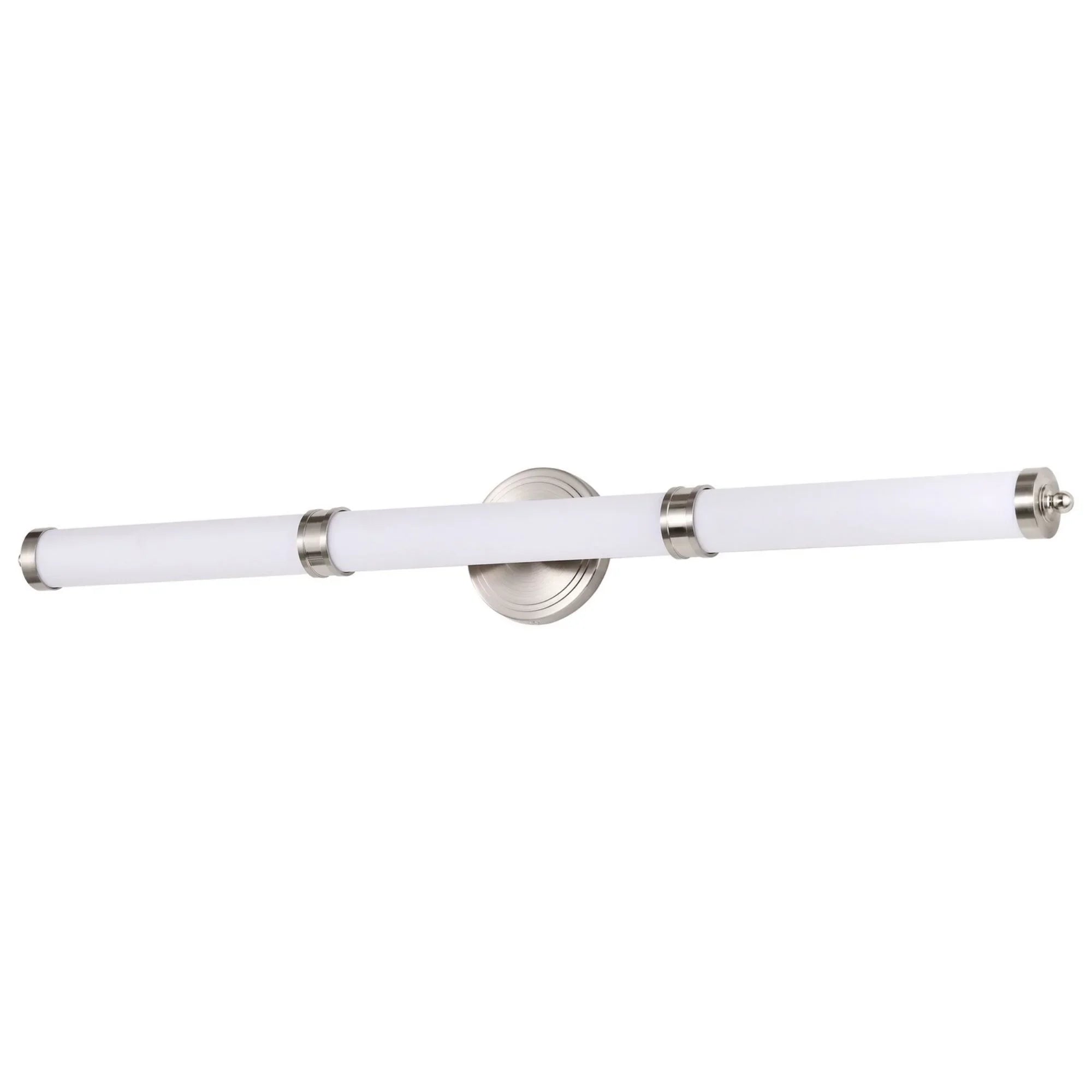 Kagen LED Bath Bar Brushed Nickel Finish, White Acrylic Lens - Bees Lighting