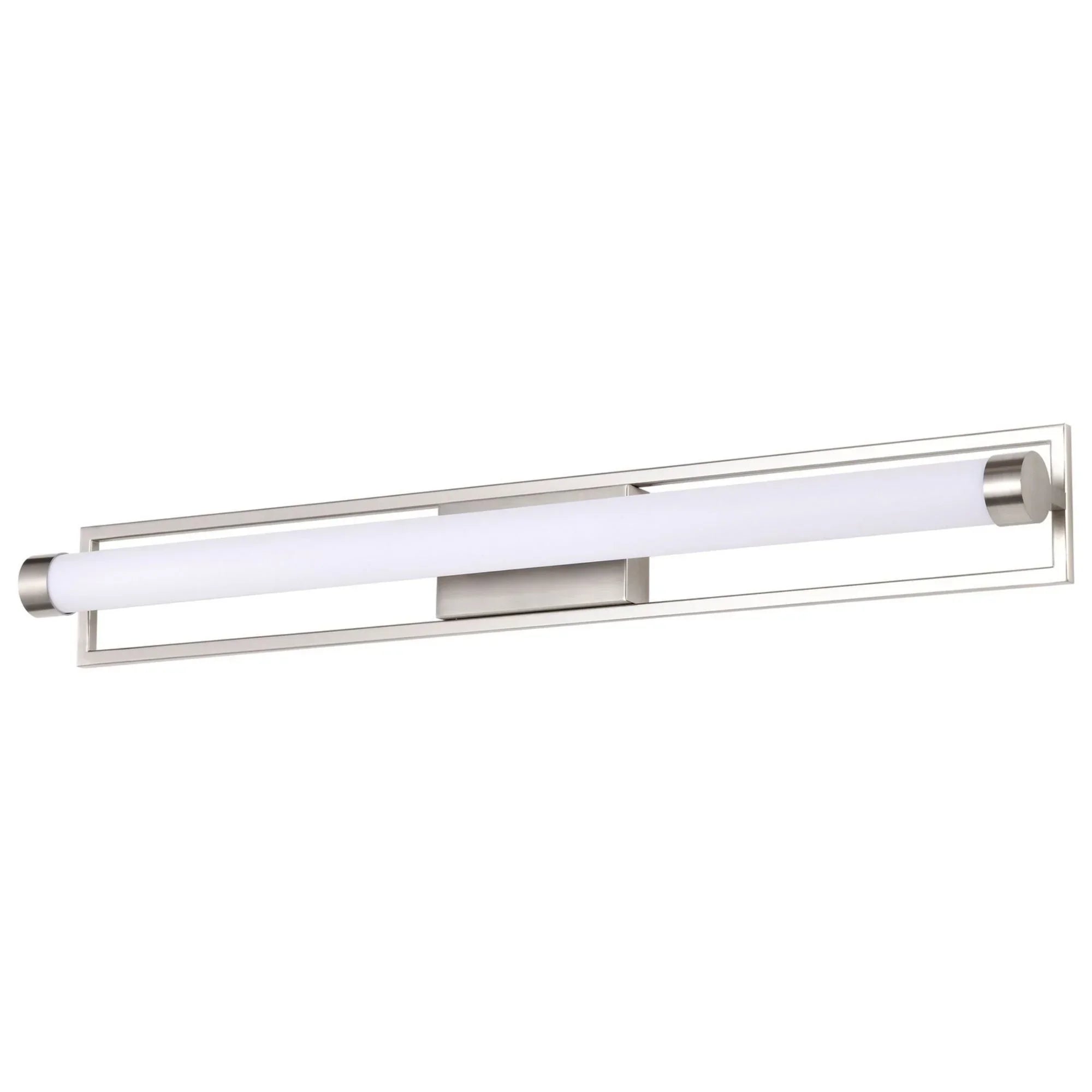 Canal LED Bath Bar Brushed Nickel Finish, White Acrylic Lens - Bees Lighting