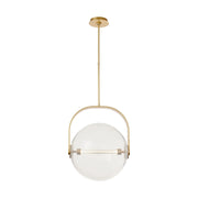 Fues 18" LED Large Pendant, 120-277V, Natural Brass Finish with Clear Glass - Bees Lighting