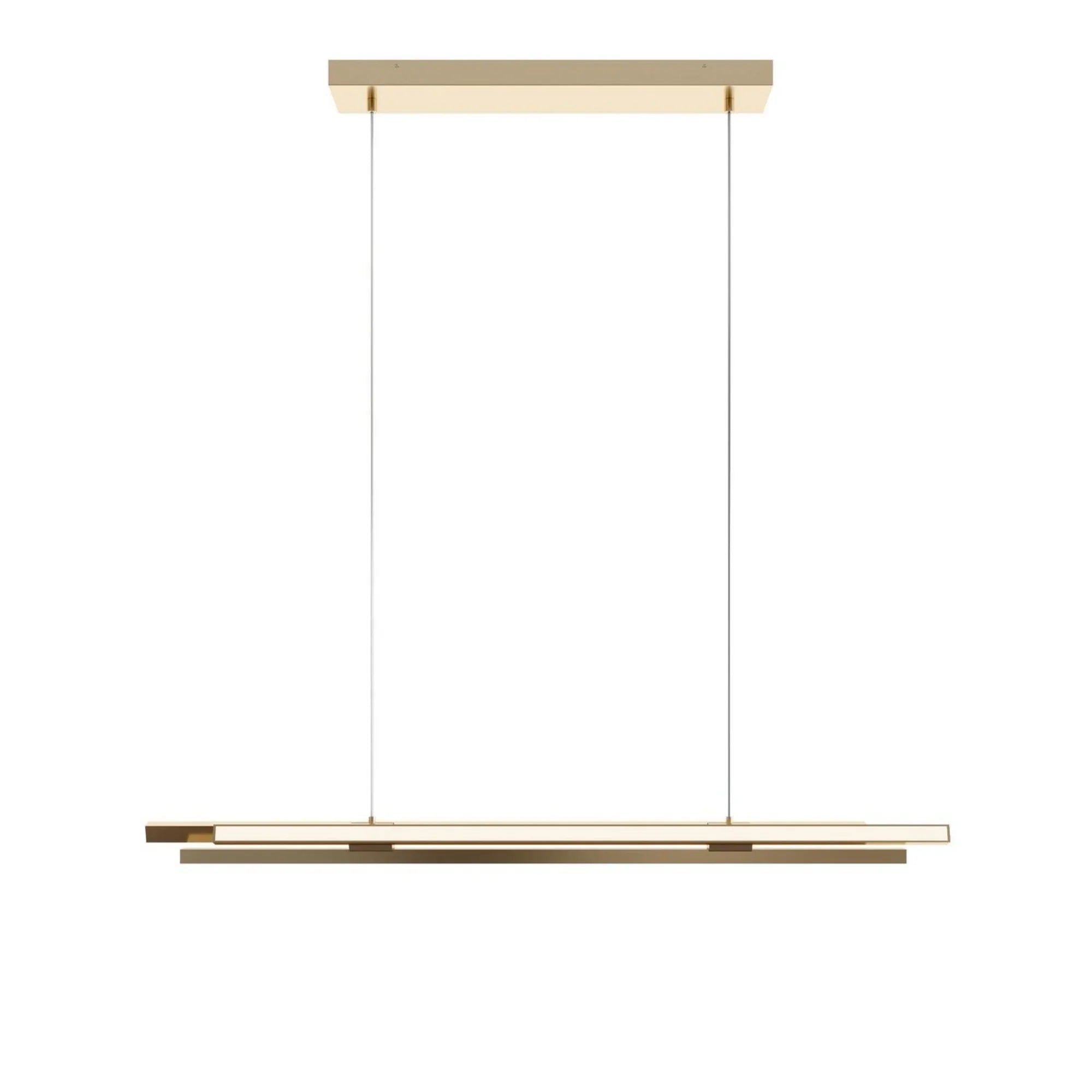 Indra 44" LED Linear Pendant, Satin Brass Finish - Bees Lighting