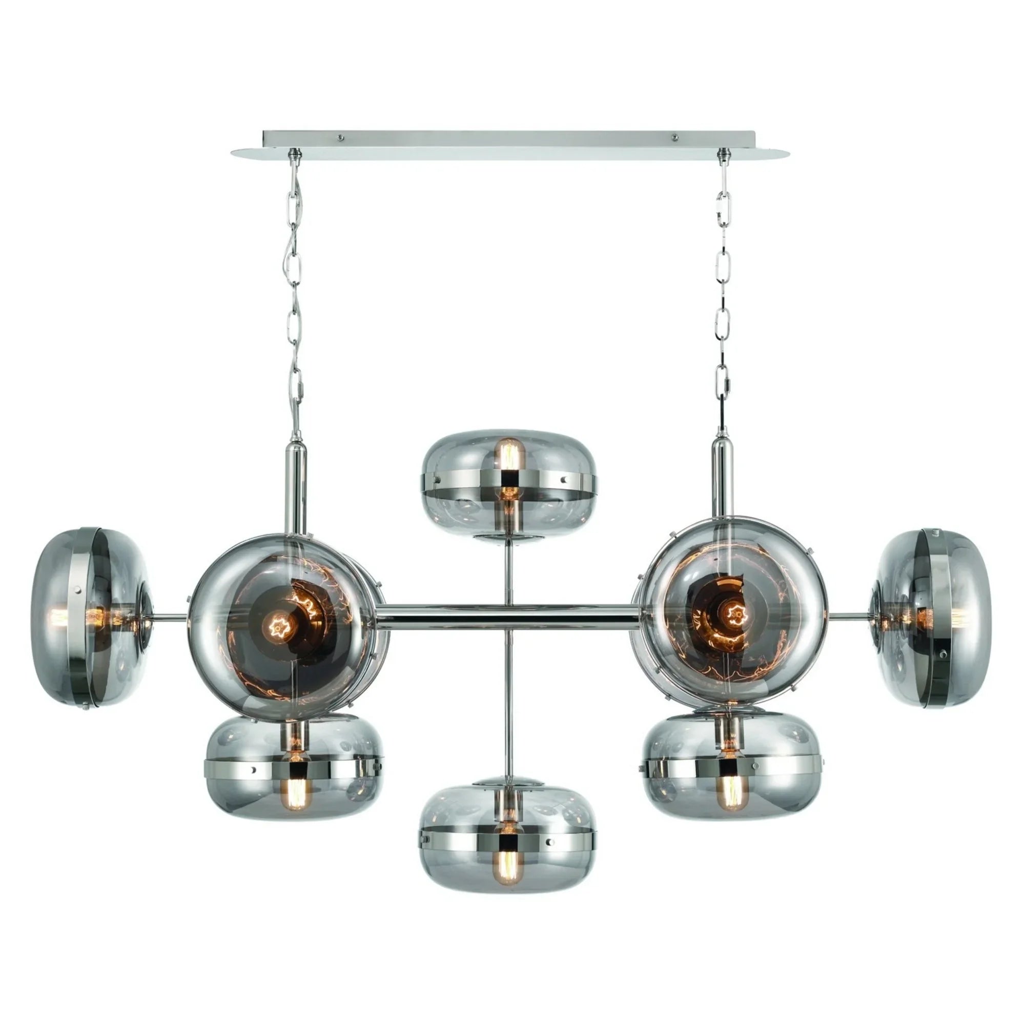 Nottingham 10-Light 54" Chandelier, Polished Nickel Finish - Bees Lighting