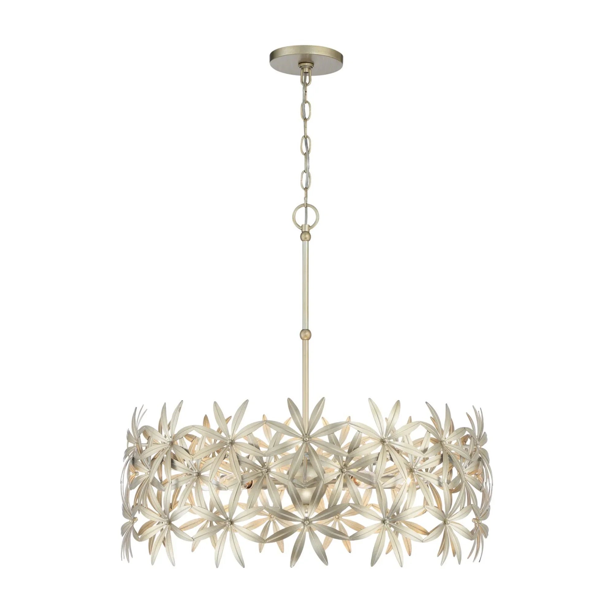 Flower Child 26" 5-Light Pendant, Ambry Gold Finish - Bees Lighting