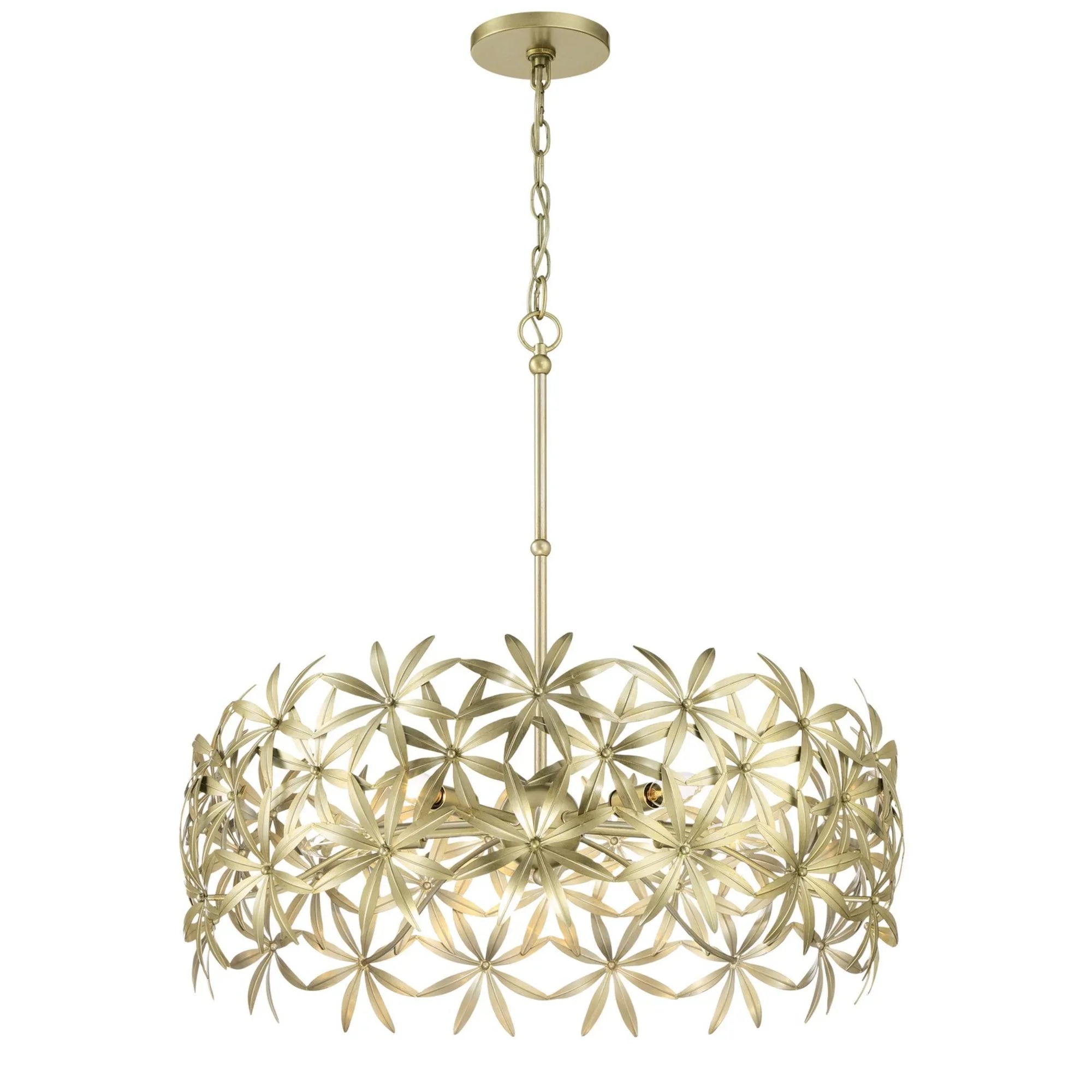 Flower Child 26" 5-Light Pendant, Ambry Gold Finish - Bees Lighting