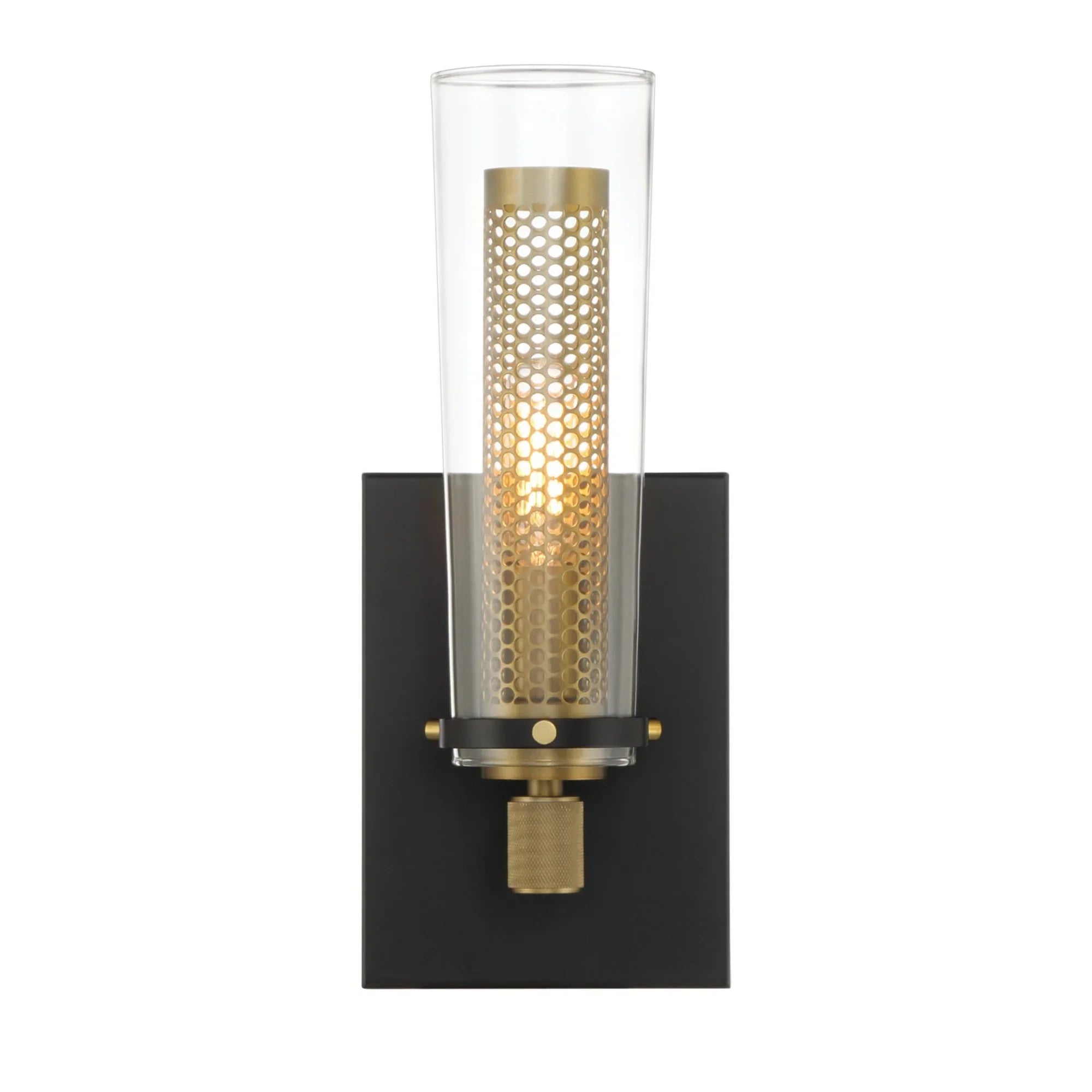 Emmerham 12" Wall Sconce, Coal & Soft Brass Finish - Bees Lighting