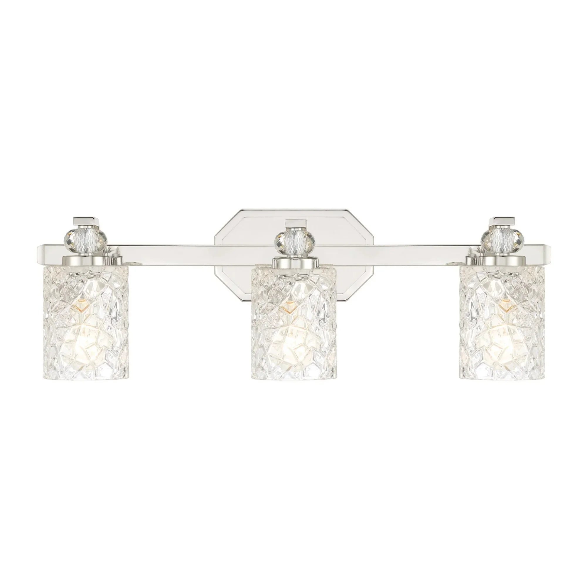 Crystal Kay 25" 3-Light Bath Vanity, Chrome Finish - Bees Lighting