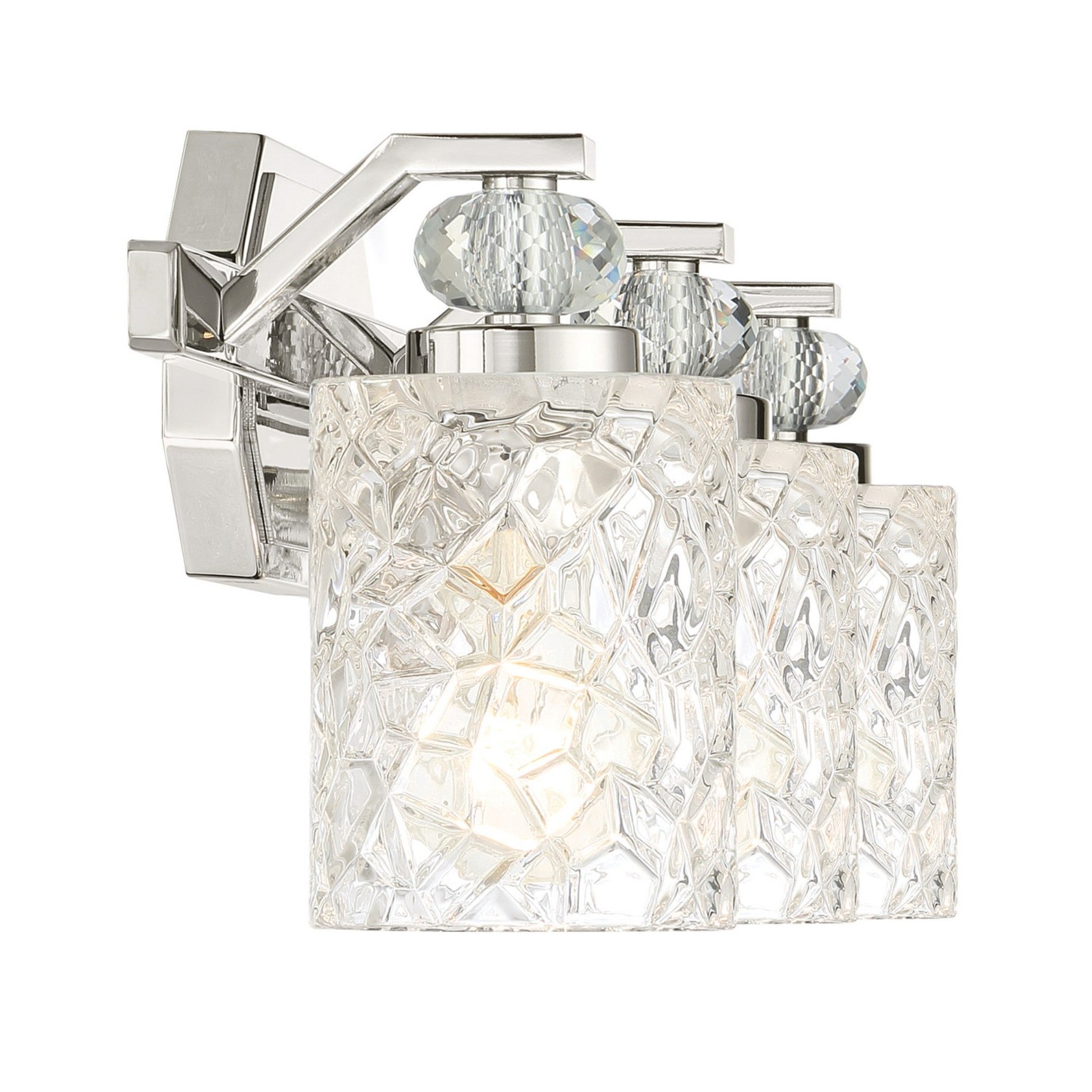 Crystal Kay 24" 3 Lights Bathroom Vanity Light Chrome Finish