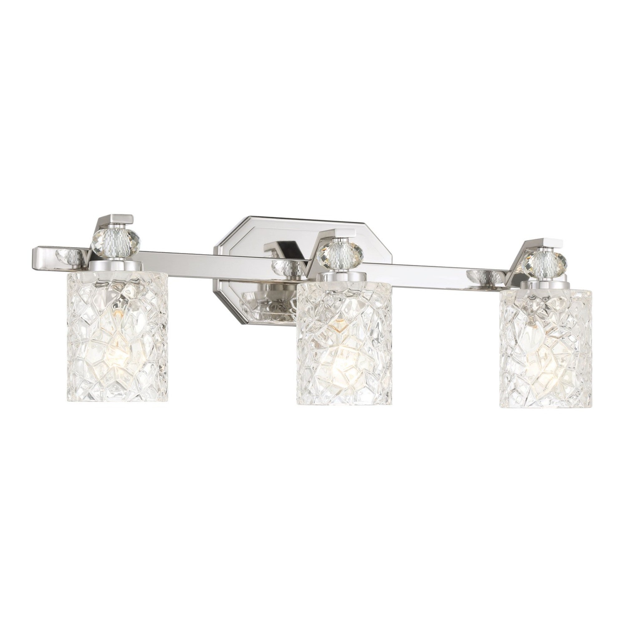 Crystal Kay 24" 3 Lights Bathroom Vanity Light Chrome Finish