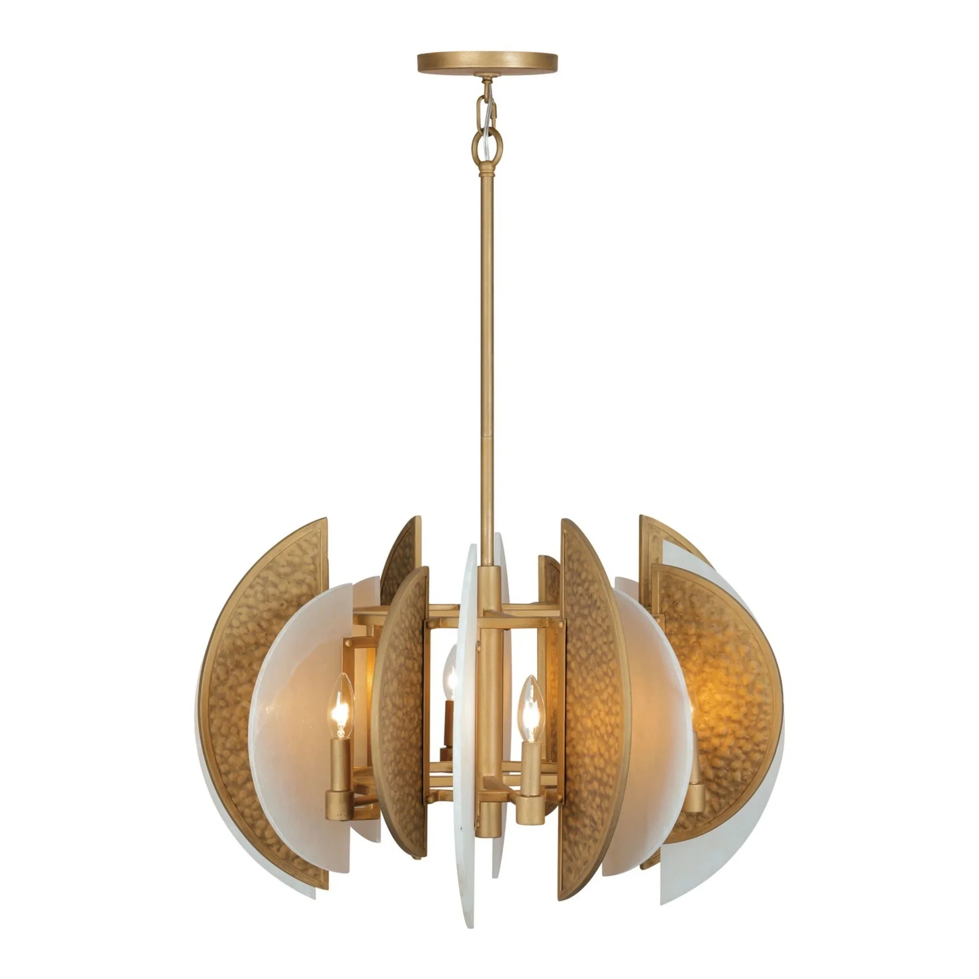 Saint Martin 28" 8-Light Chandelier, Ashen Gold Finish - Bees Lighting