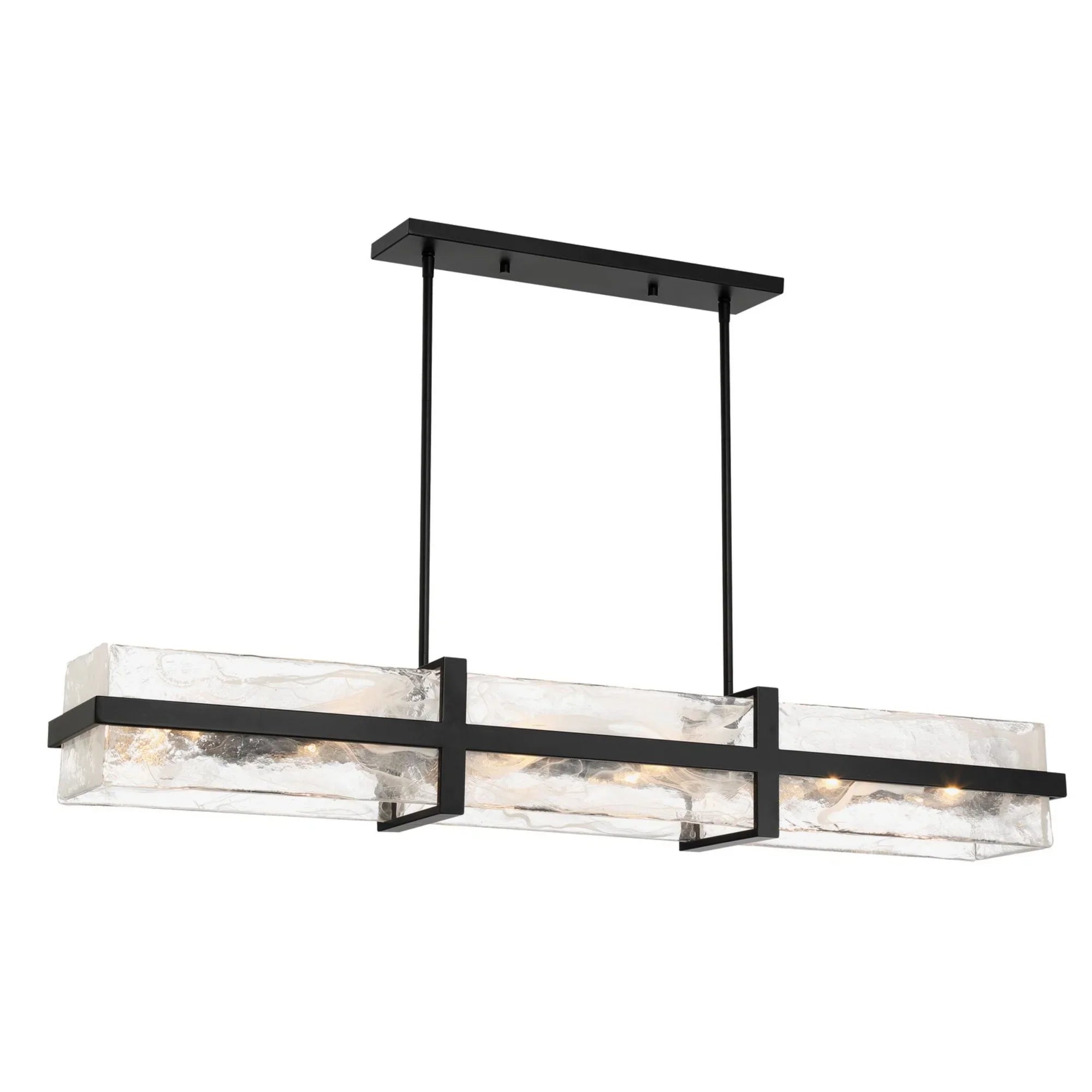 Cloud Break 48" 12-Light Island Light, Coal Finish - Bees Lighting