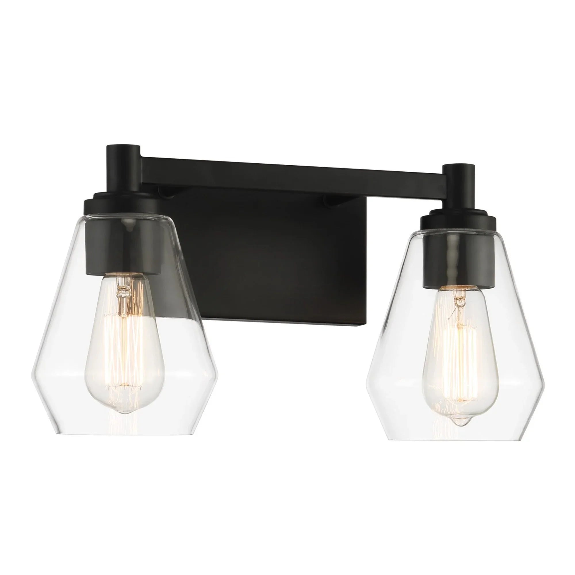 Clarity 16" 2-Light Bath Vanity, Coal Finish - Bees Lighting