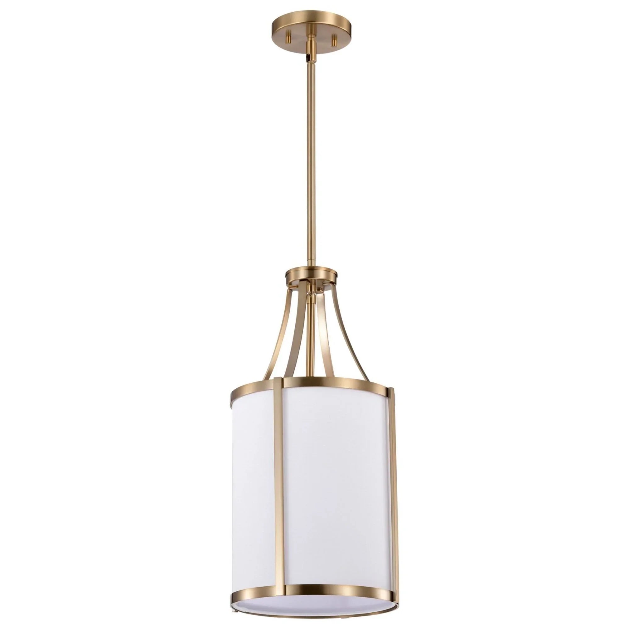 Easton Pendant Light, White Linen Shade - Bees Lighting