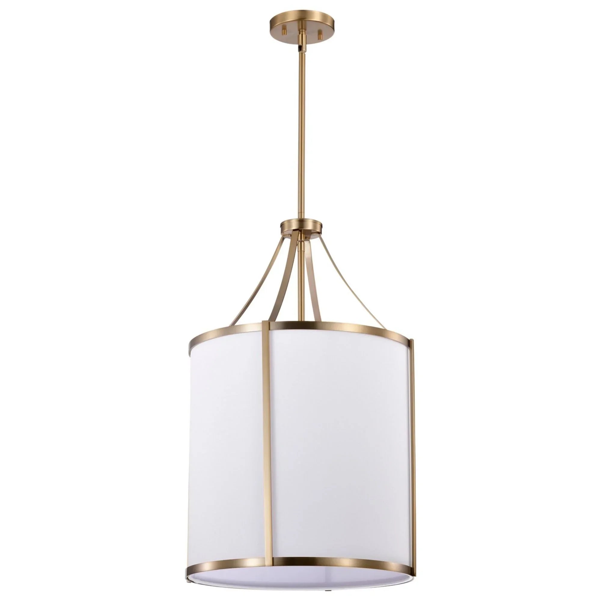 Easton Pendant Light, White Linen Shade - Bees Lighting