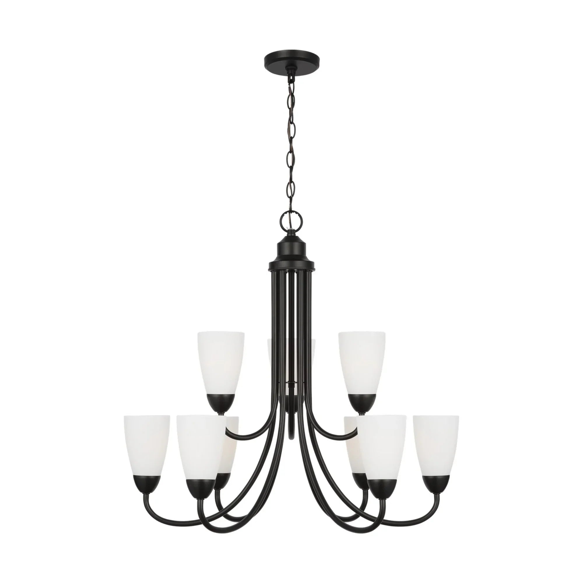 Seville 29" 9-Light Chandelier, Midnight Black Finish - Bees Lighting