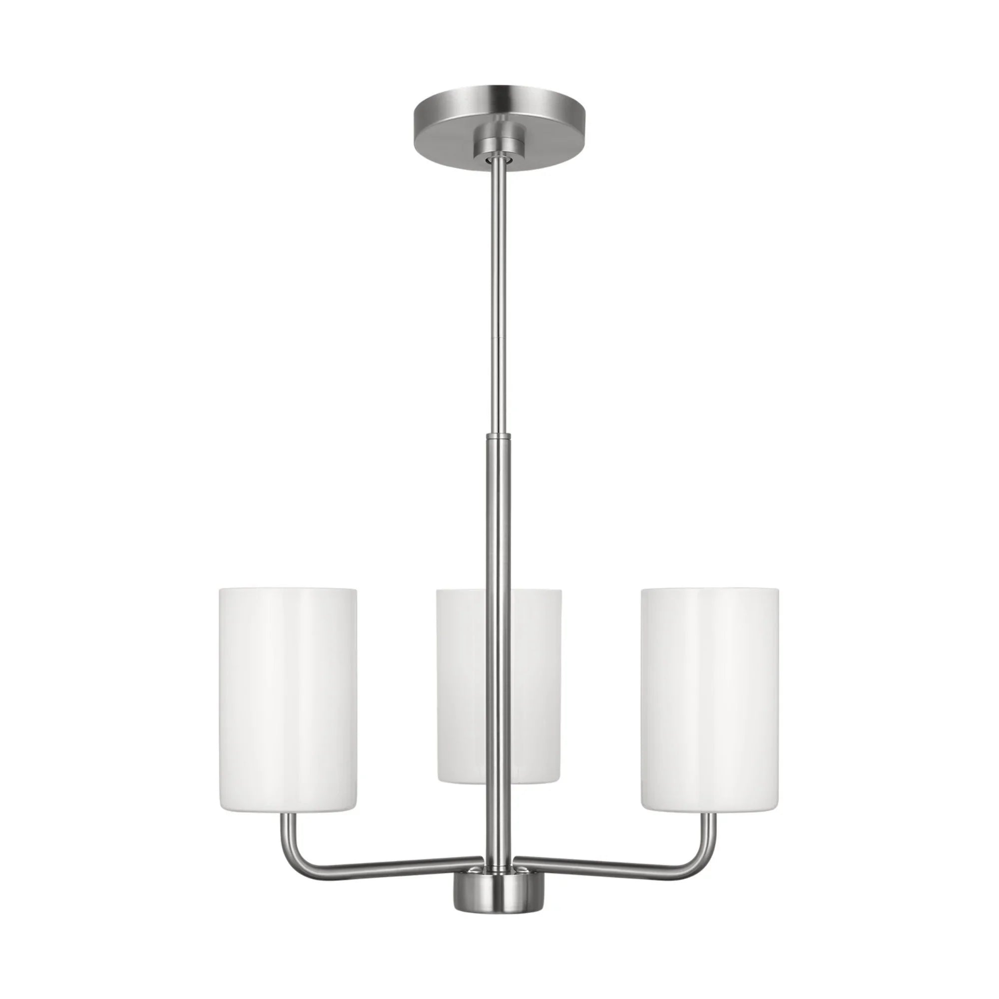 Rhett 18" 3-Light Small Chandelier, Brushed Steel Finish - Bees Lighting