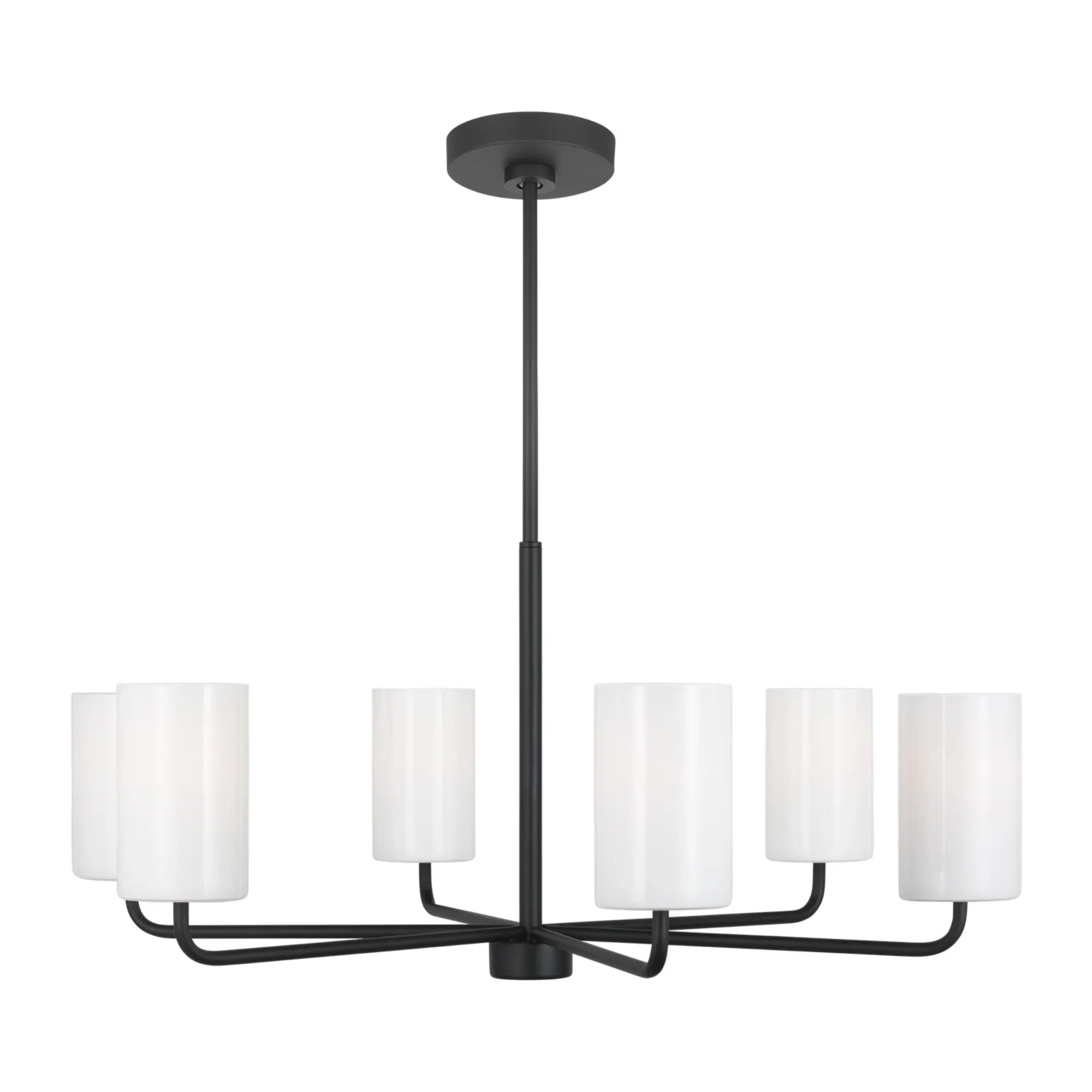 Rhett 32" 6-Light Large Chandelier, Midnight Black Finish - Bees Lighting