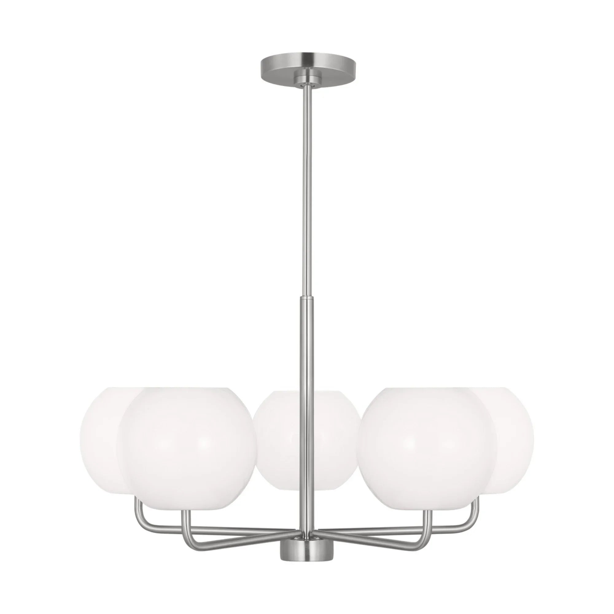 Rory 27" 5-Light Medium Chandelier, Brushed Steel Finish - Bees Lighting