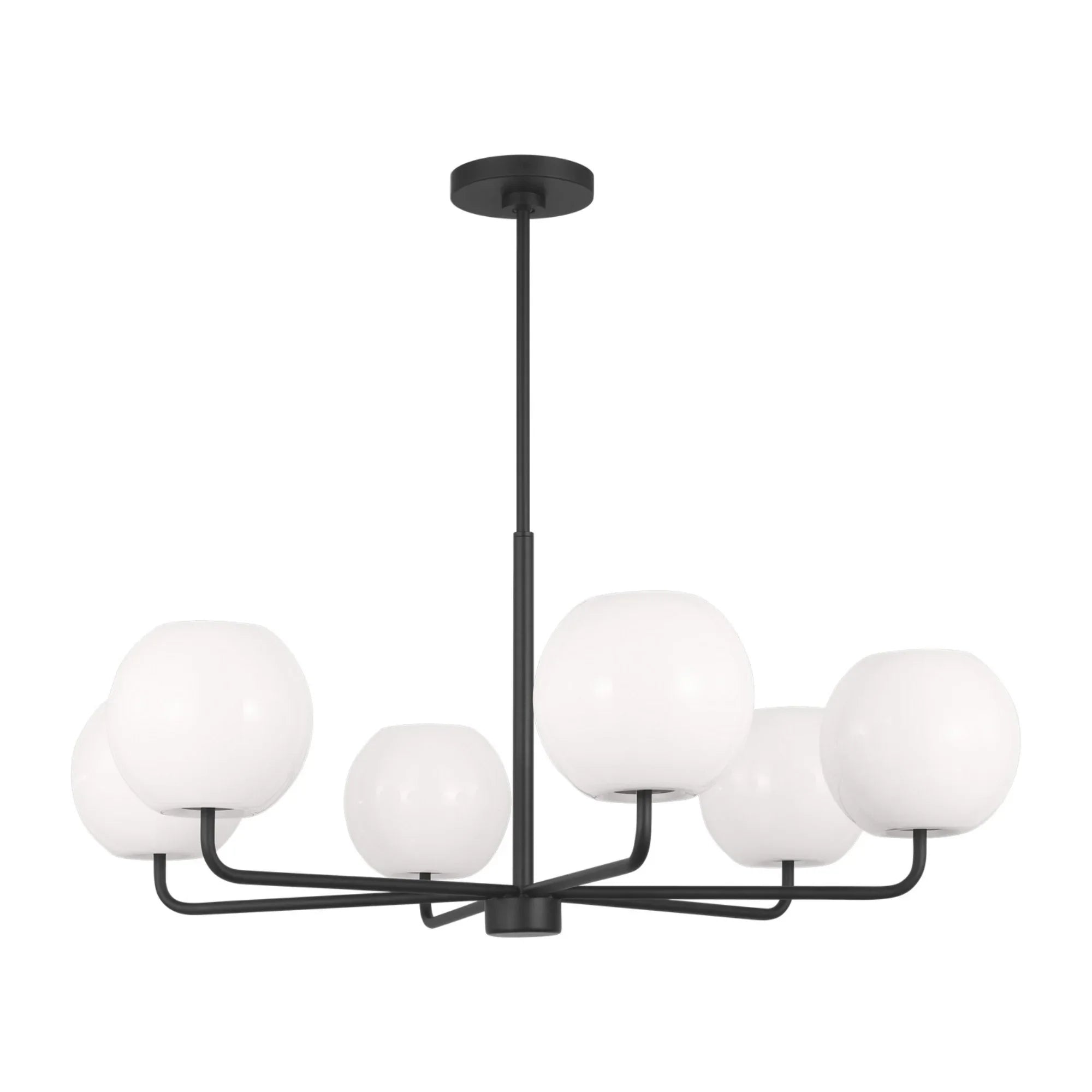 Rory 35" 6-Light Large Chandelier, Midnight Black Finish - Bees Lighting