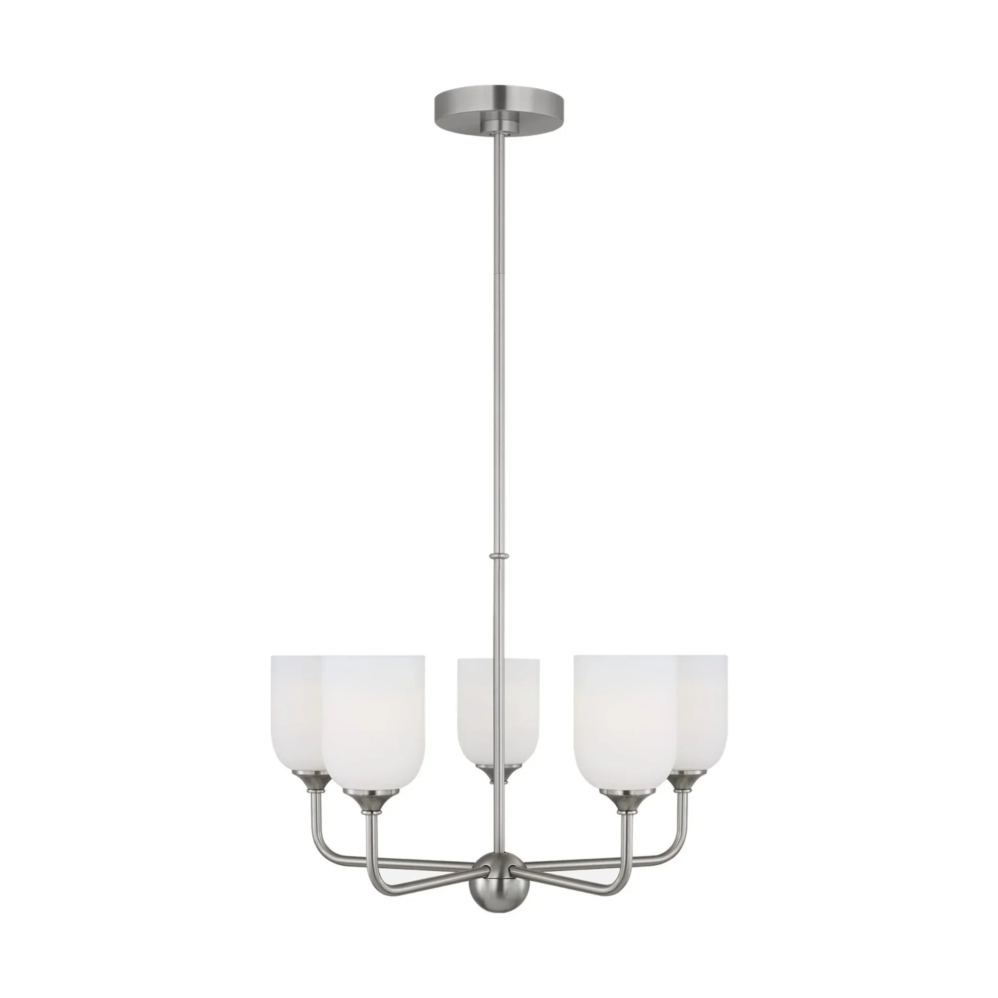 Emile 20" 5-Light Medium Chandelier, Brushed Steel Finish - Bees Lighting