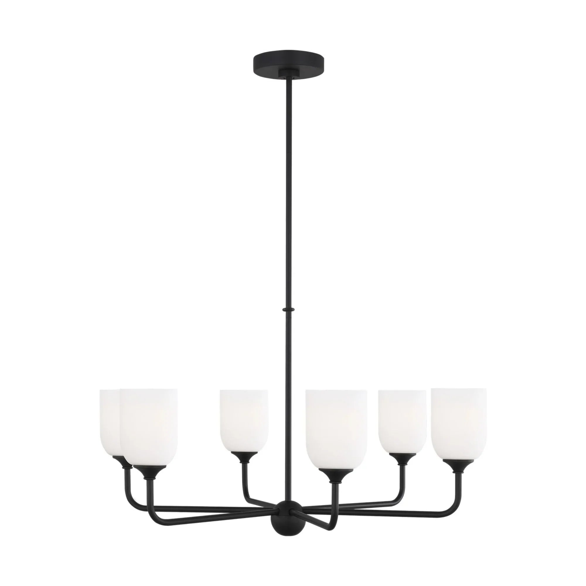 Emile 30" 6-Light Large Chandelier, Midnight Black Finish - Bees Lighting