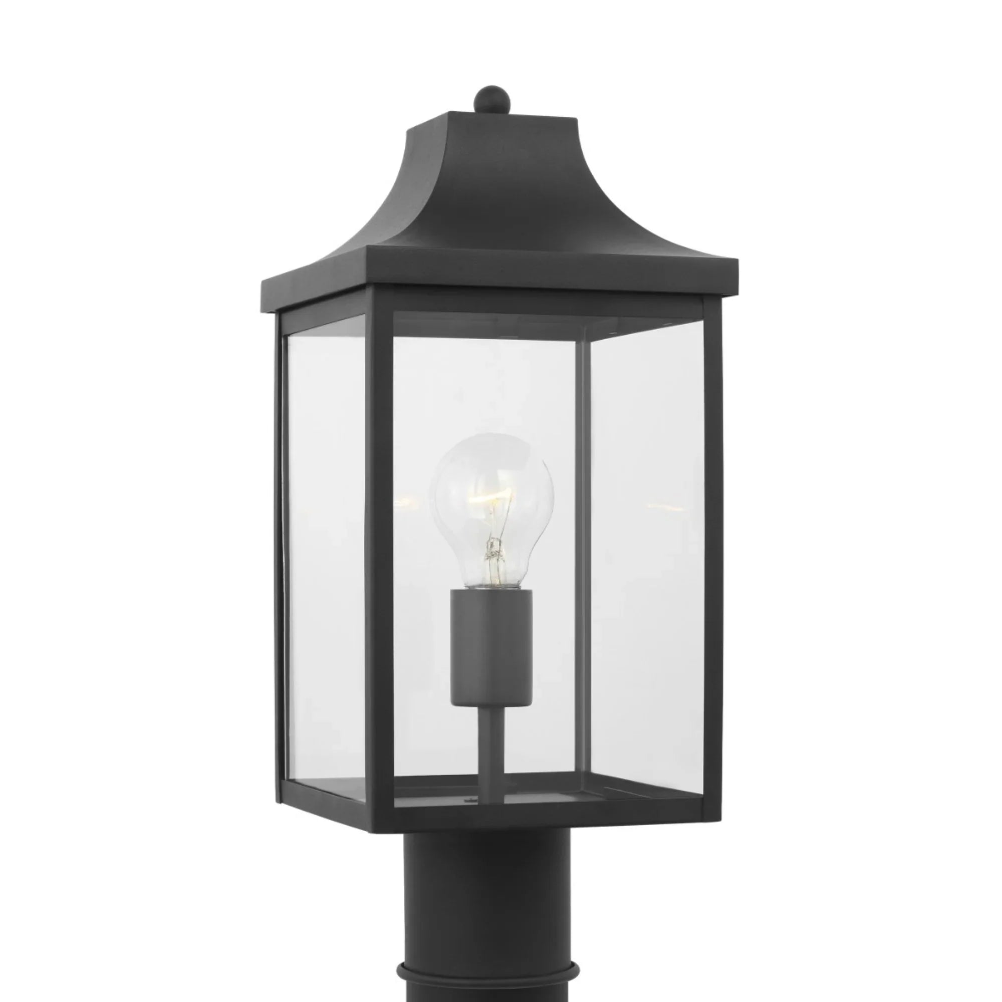 Say brook 17" Post Lantern, Textured Black Finish - Bees Lighting