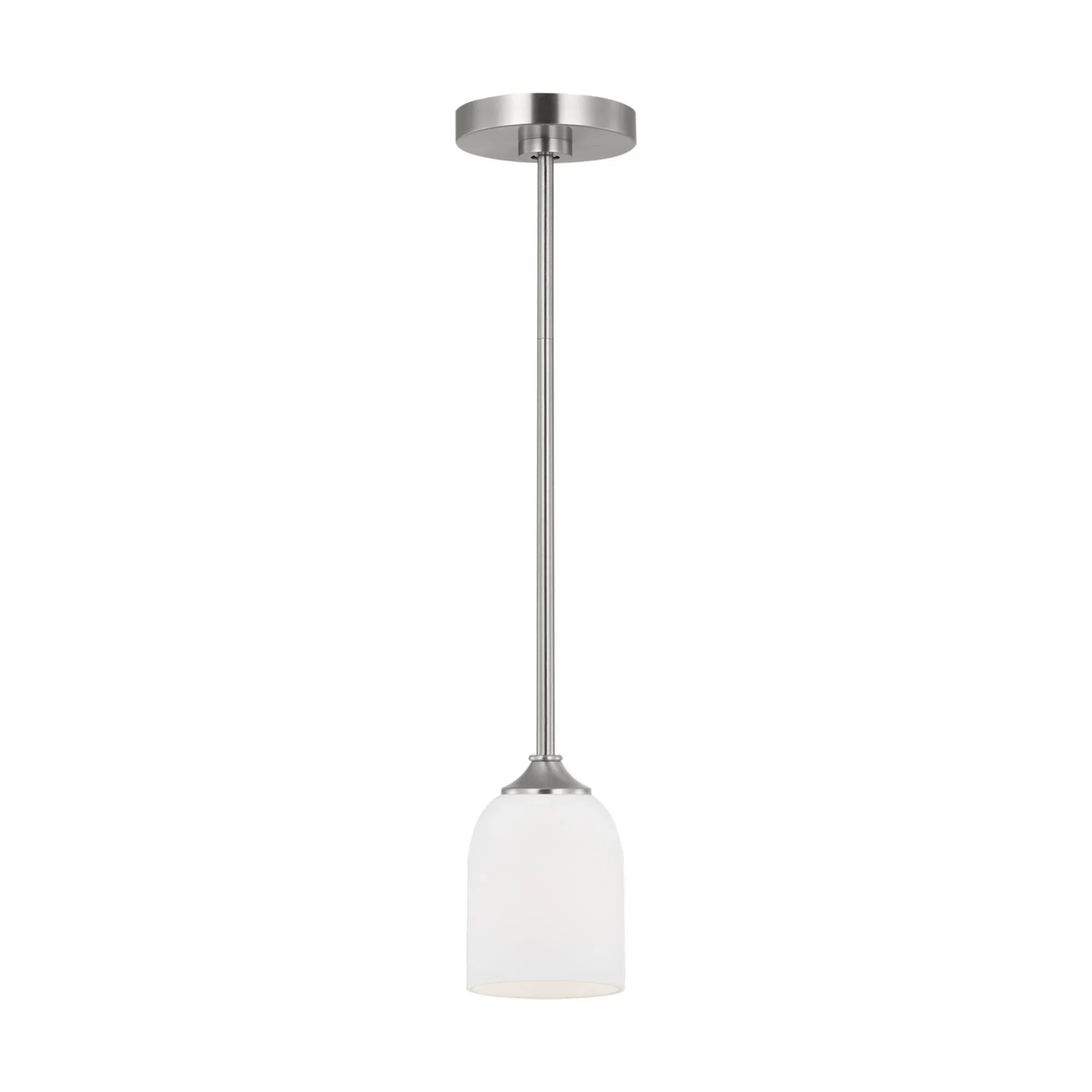 Emile 4" Mini Pendant, Brushed Steel Finish - Bees Lighting