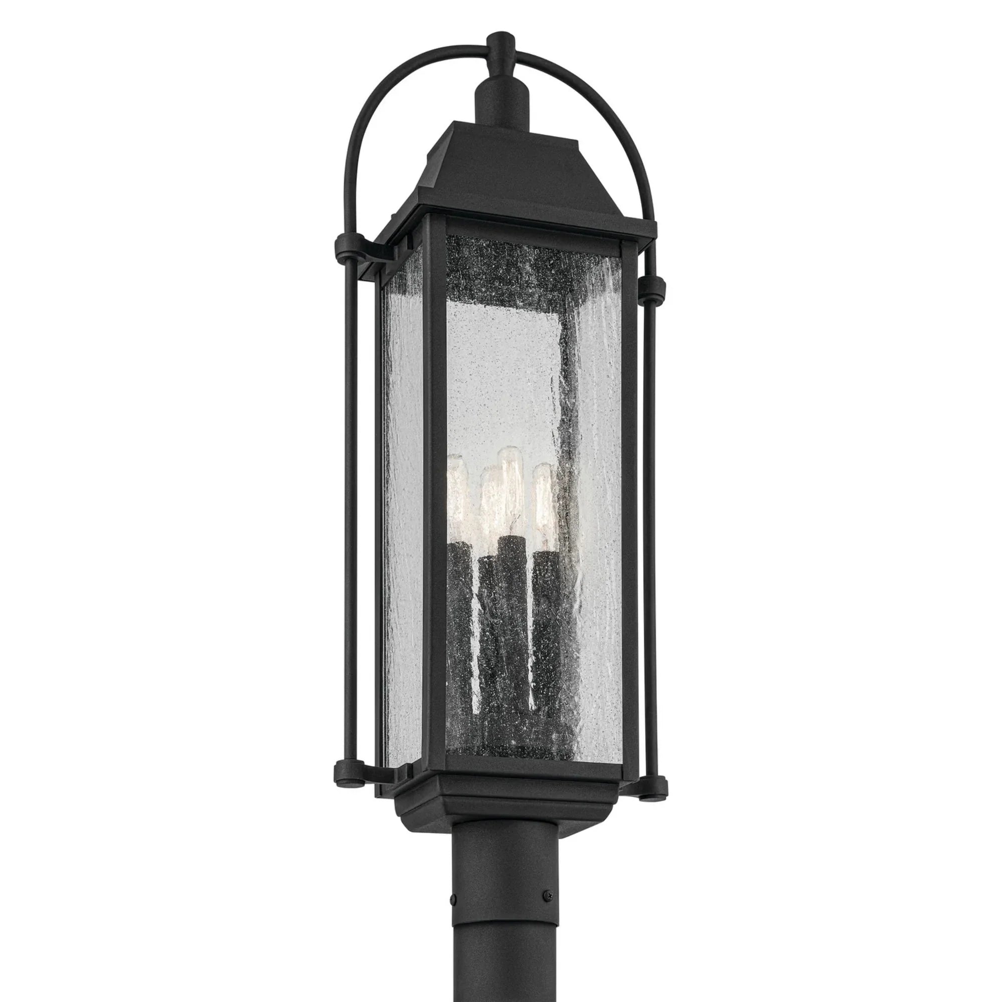 Harbor Row 27" 4-Light Outdoor Post Light, Textured Black Finish - Bees Lighting