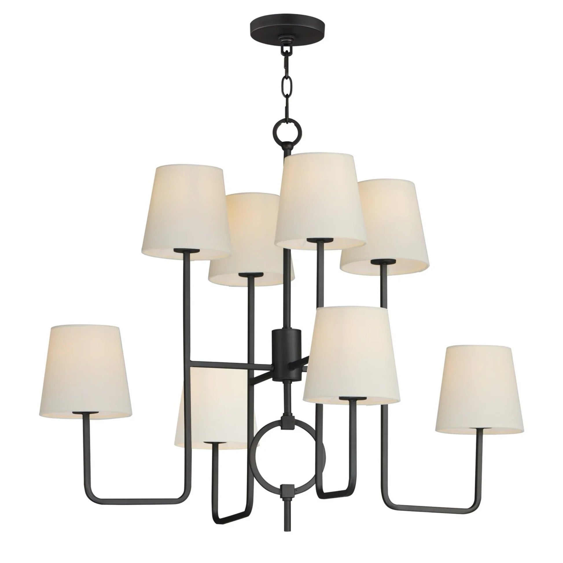 Paoli 34" 8-Light Chandelier, Charcoal Bronze Finish - Bees Lighting