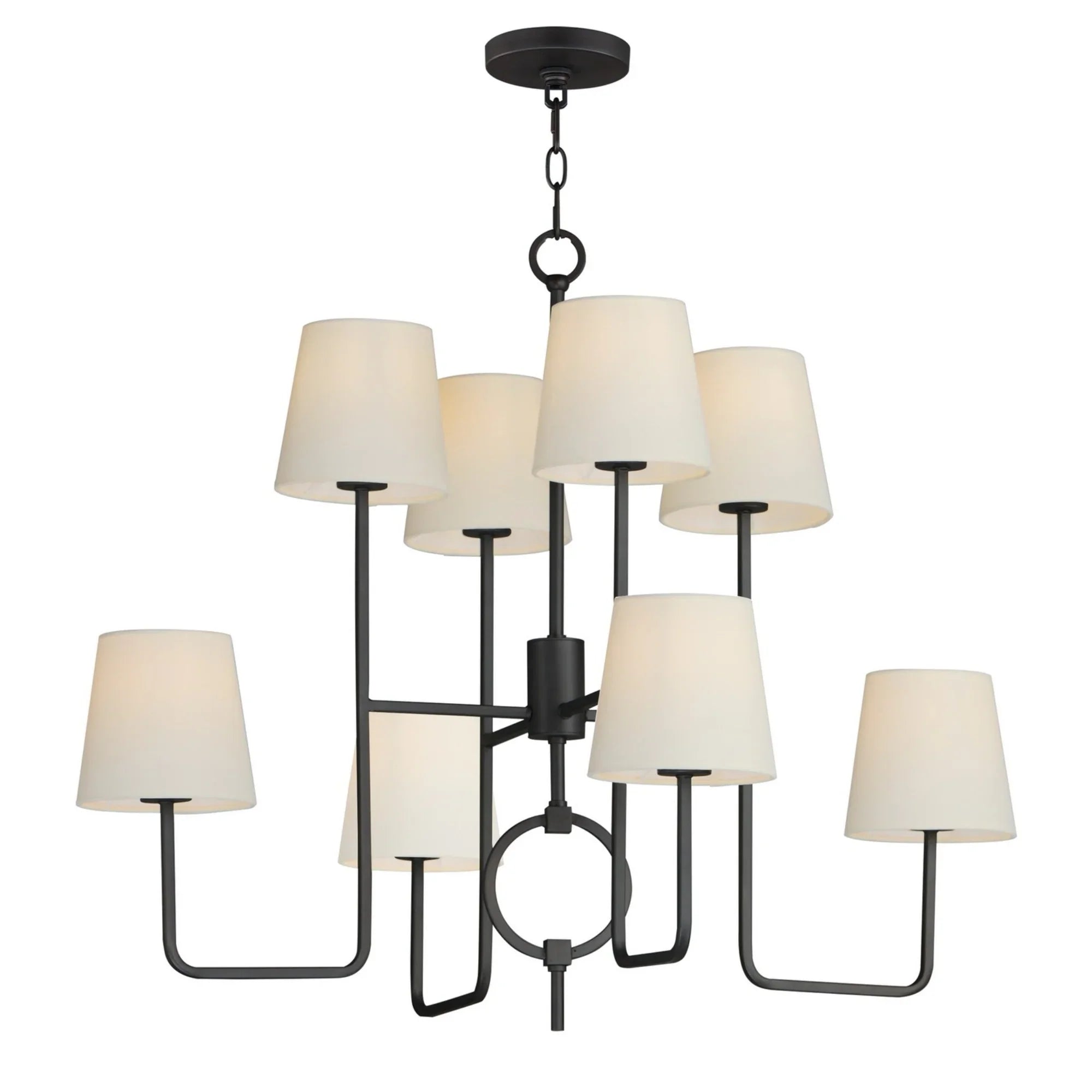 Paoli 34" 8-Light Chandelier, Charcoal Bronze Finish - Bees Lighting