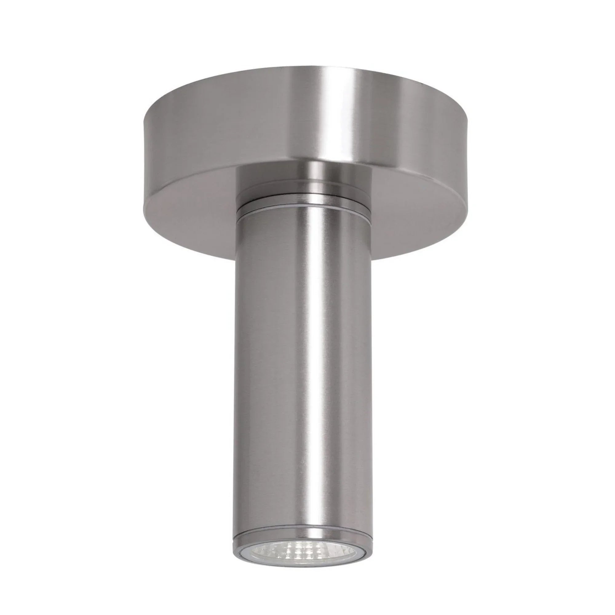 Beverly 8" LED Outdoor Flush Mount, Satin Nickel Finish - Bees Lighting