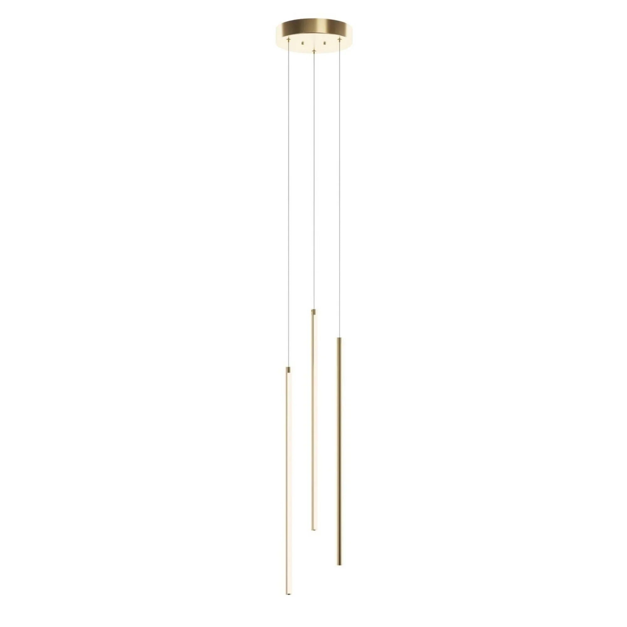 Rosemont 24" LED Multi-Port Pendant, Satin Brass Finish - Bees Lighting