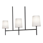Rose 36" 3-Light Linear Pendant, Black Finish - Bees Lighting