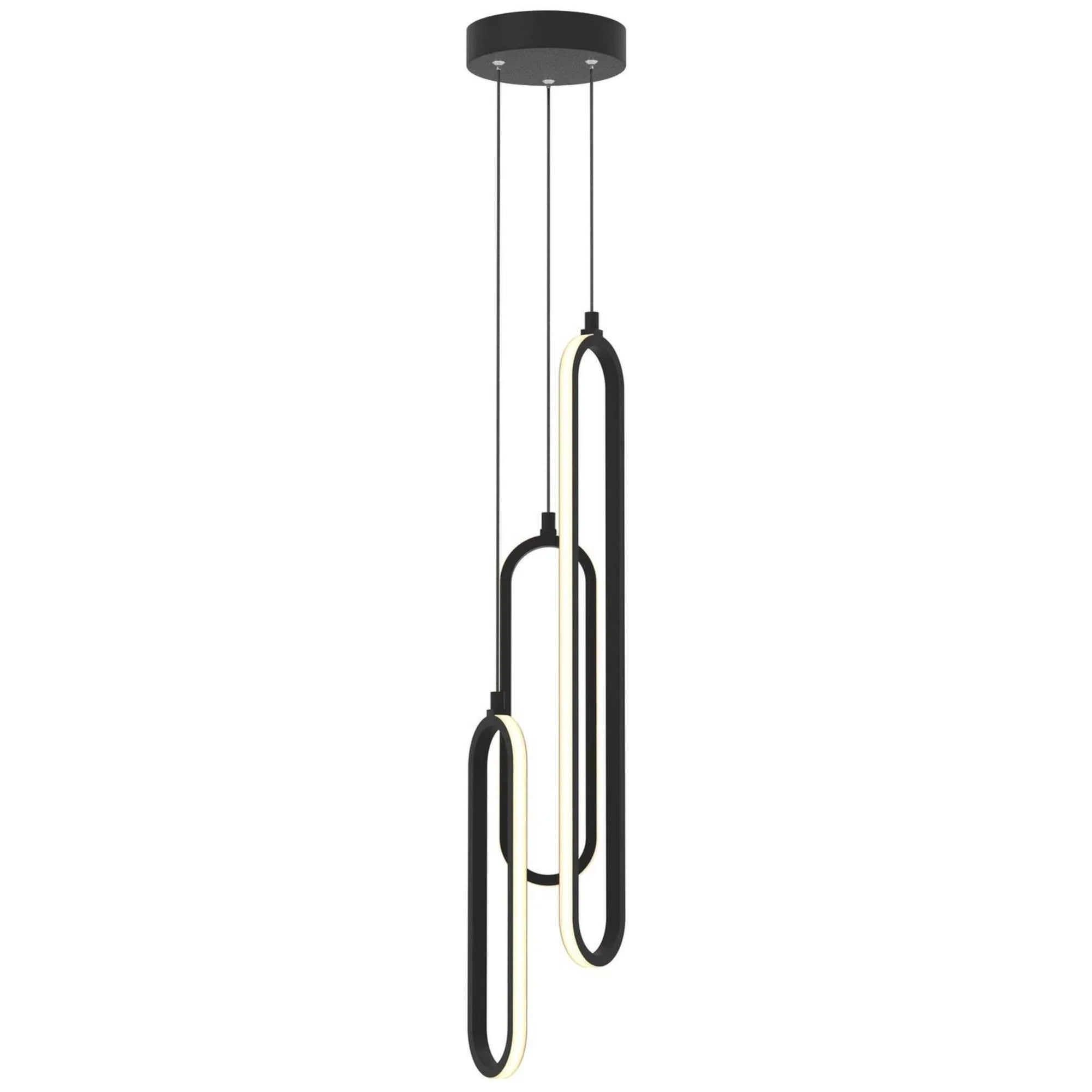 Sienna 23" 3-Light LED Multi-Port Pendant, Black Finish - Bees Lighting