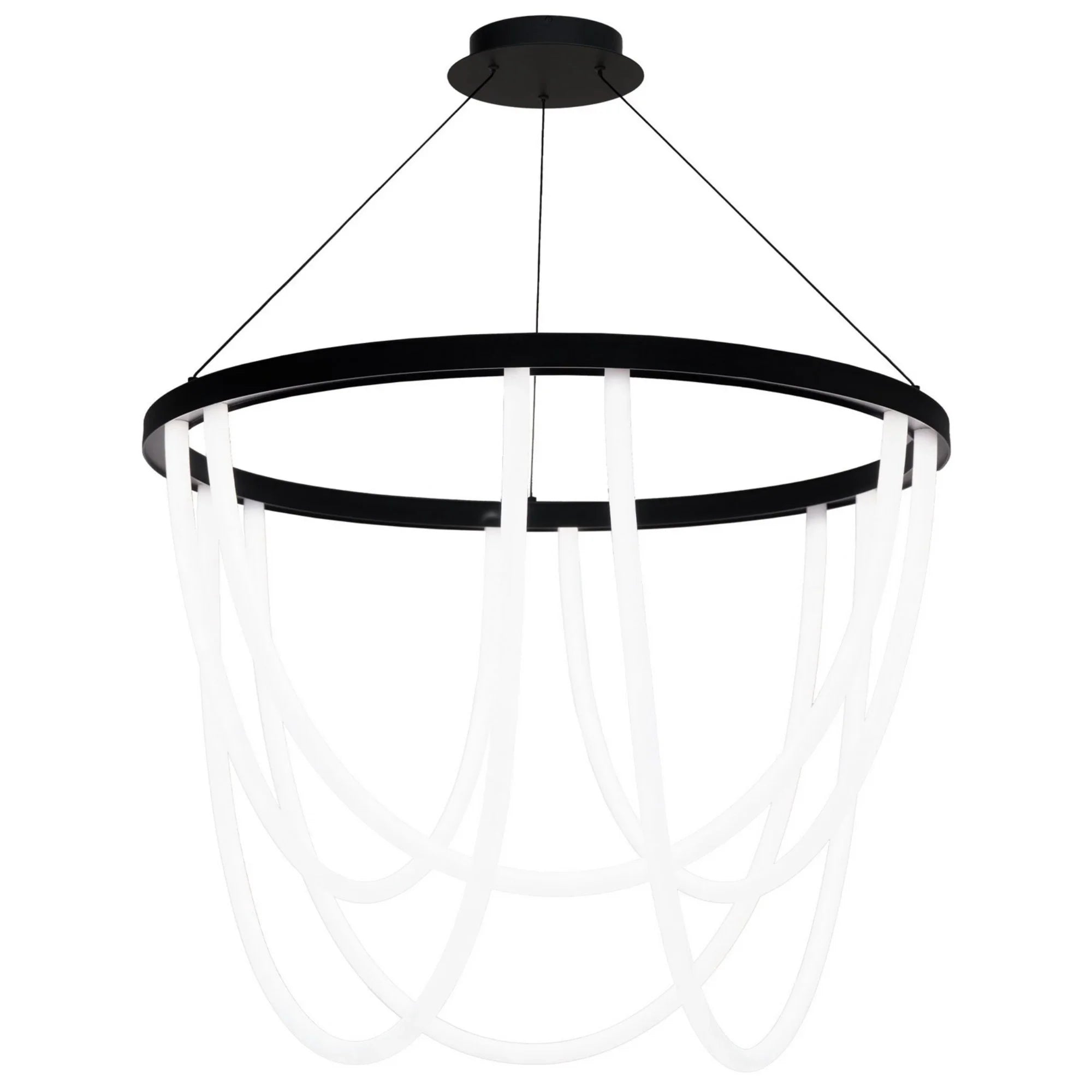 Margarite 36" LED Chandelier, Black Finish - Bees Lighting