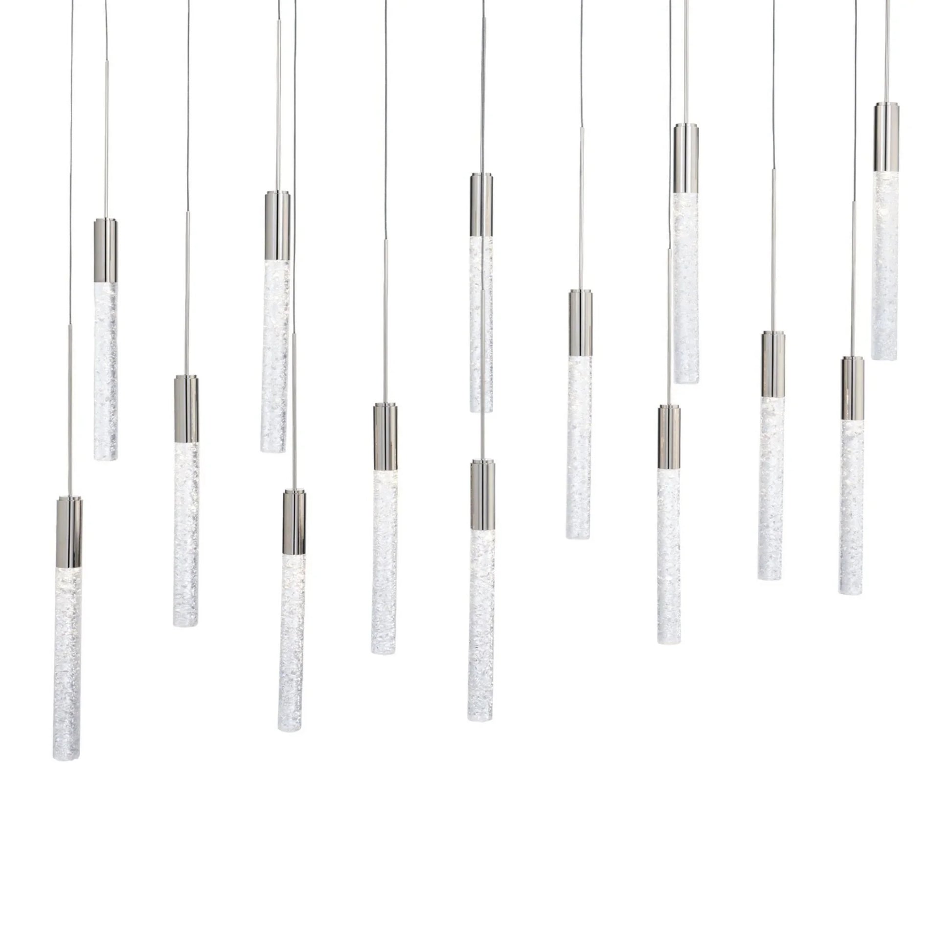 Magic 40" 14-Light LED Linear Pendant, Polished Nickel Finish - Bees Lighting