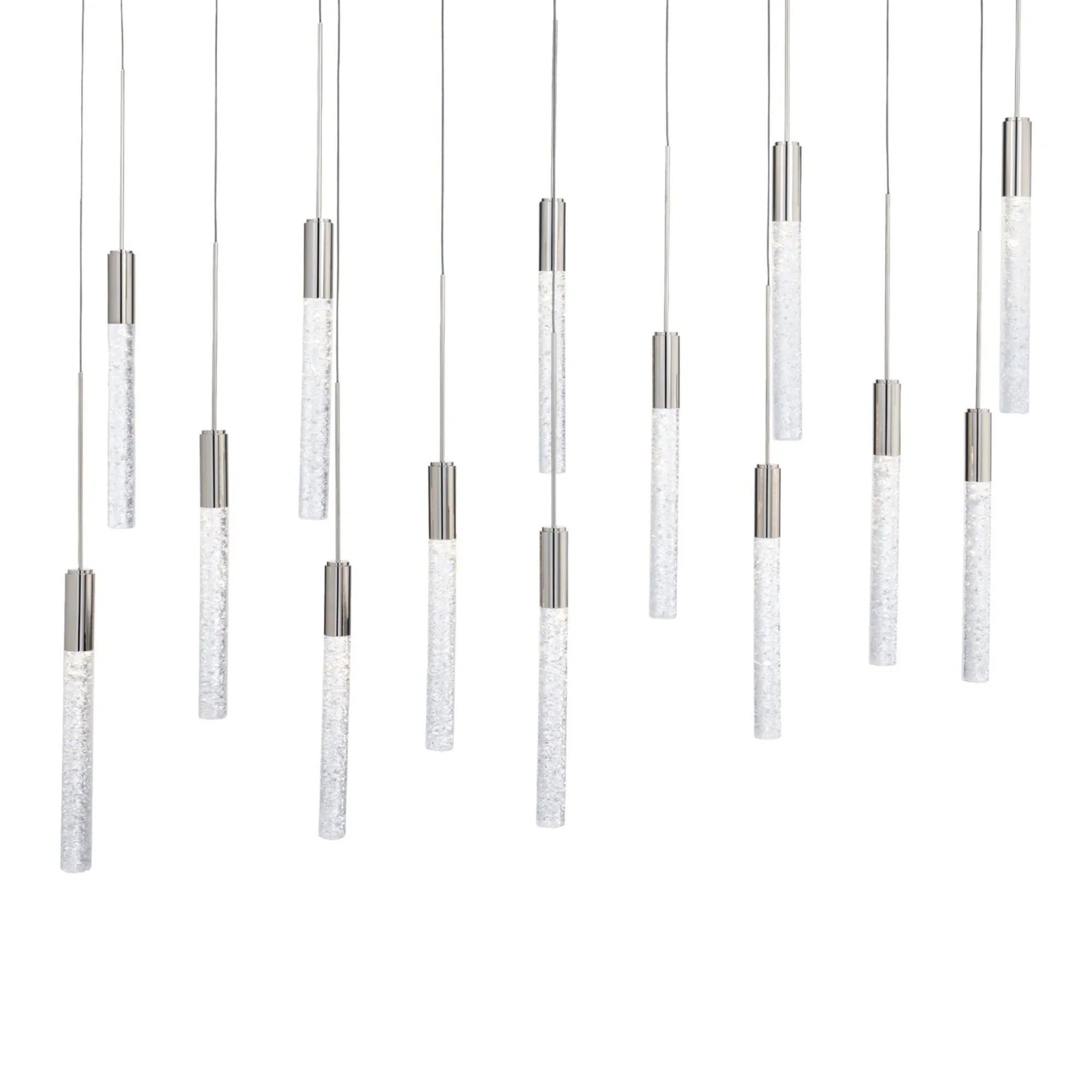 Magic 40" 14-Light LED Linear Pendant, Polished Nickel Finish - Bees Lighting