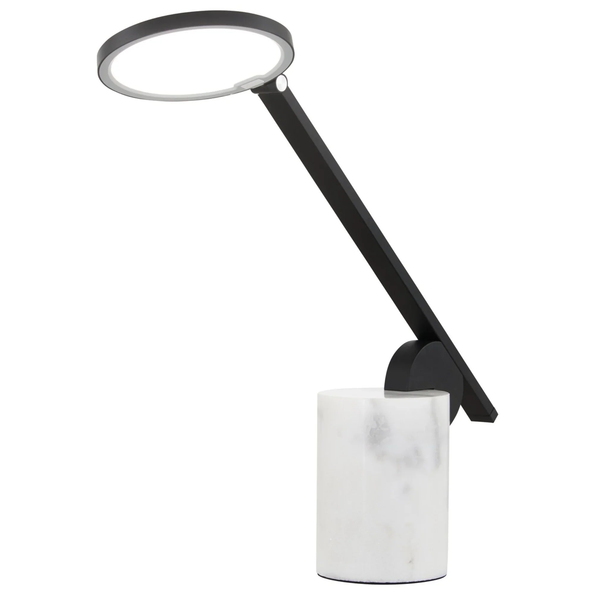 Task Portables LED Table Lamp, Coal Finish with Marble Base, Rectangle Head - Bees Lighting