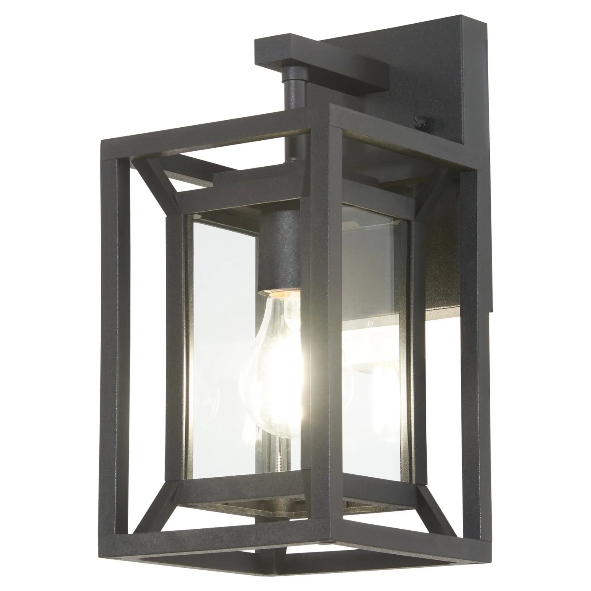 Harbor View 12" Outdoor Wall Sconce with Clear Glass, Sand Coal Finish - Bees Lighting