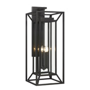 Harbor View 35" 4-Light Outdoor Wall Sconce with Clear Glass, Sand Coal Finish - Bees Lighting