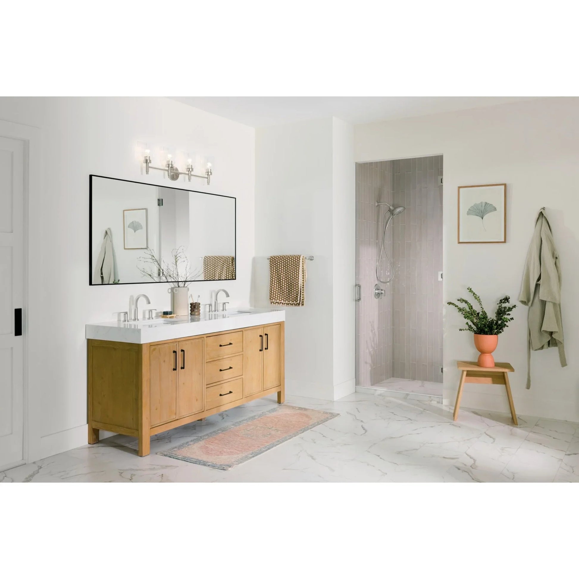 Madden 34" 4-Light Vanity Light, Brushed Nickel Finish - Bees Lighting