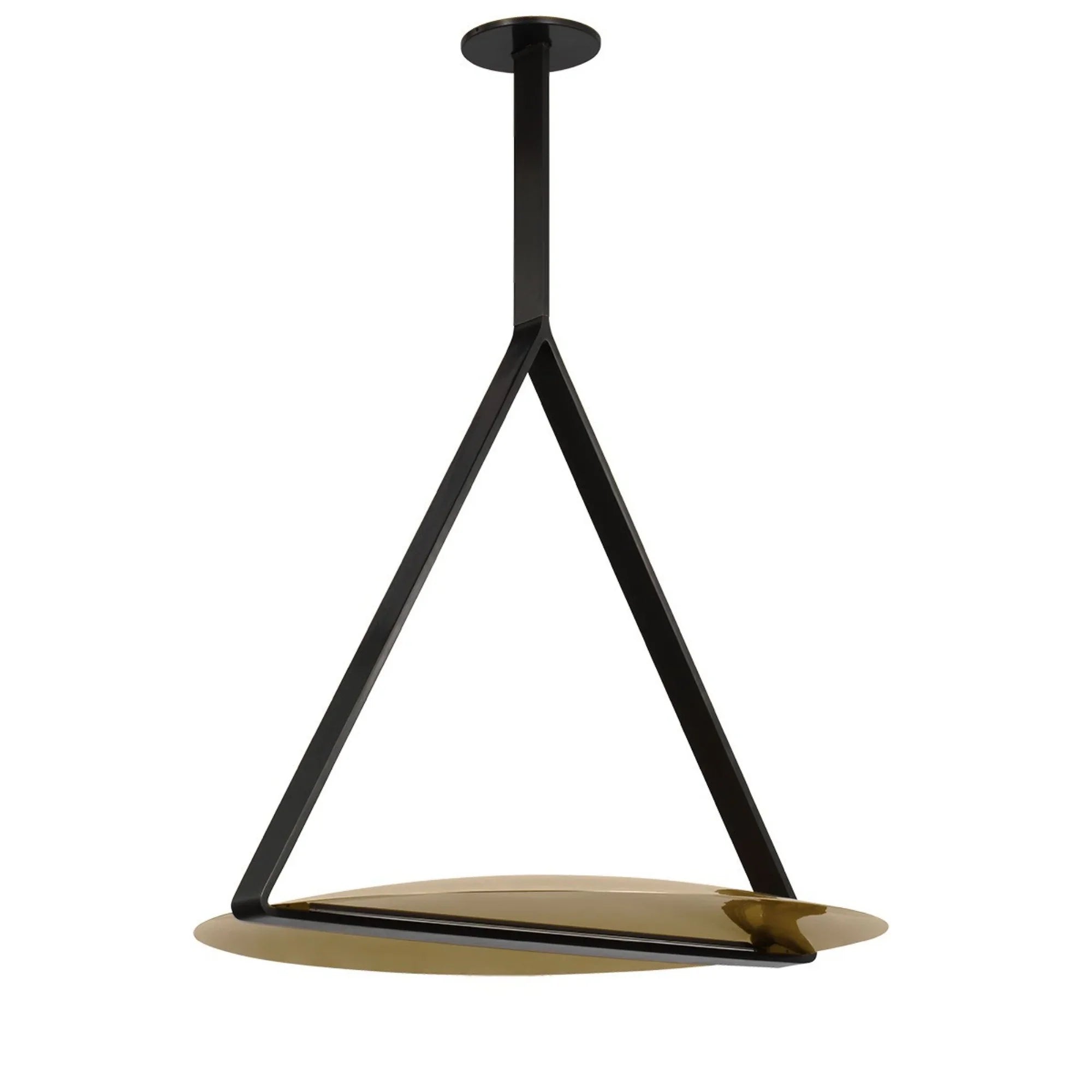 Cymbal 29" Pendant, 120-277V, Dark Bronze & Natural Brass Finish - Bees Lighting
