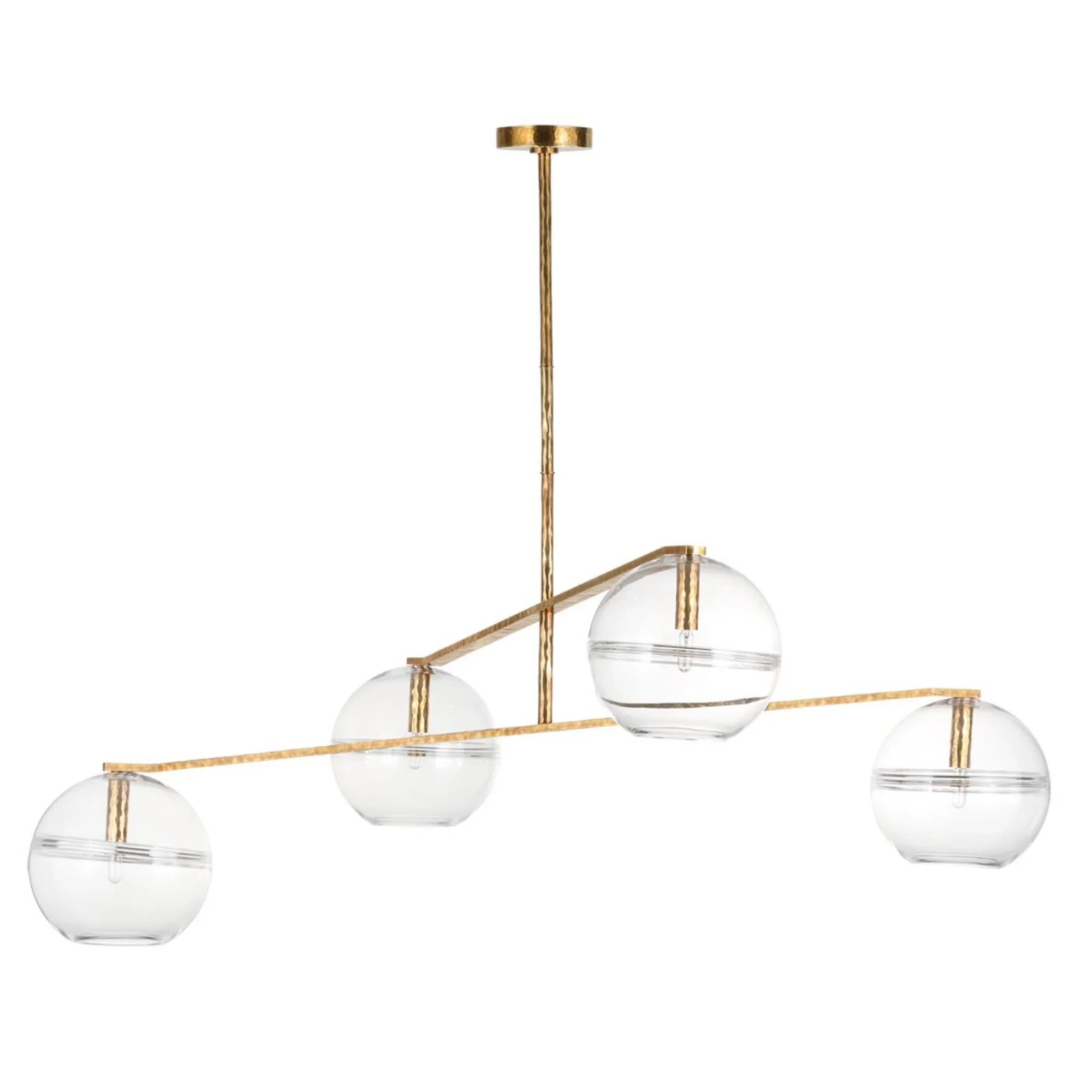 Lowing 59" 4-Light LED Medium Chandelier, Polished Antique Brass Finish - Bees Lighting