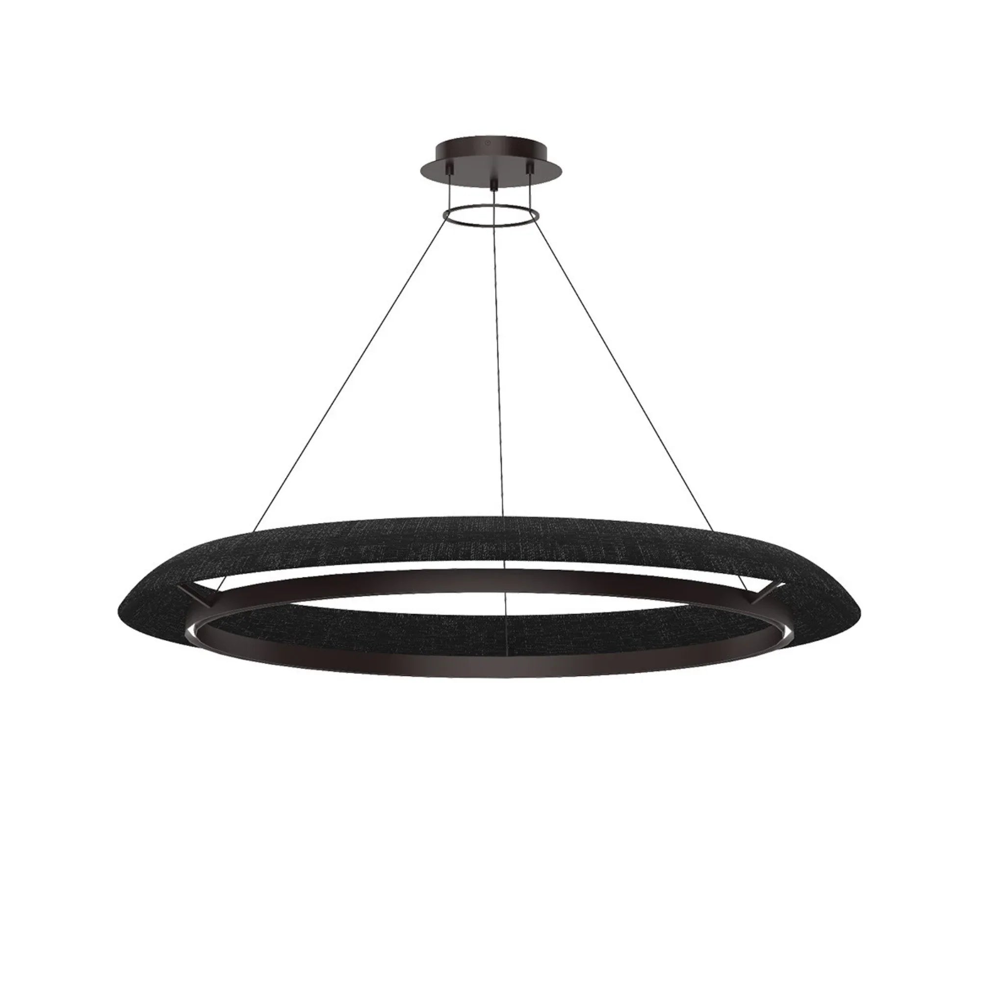 Noa 51" X-Large Chandelier, 120-277V, Bronze with Washed Black Rattan Finish - Bees Lighting
