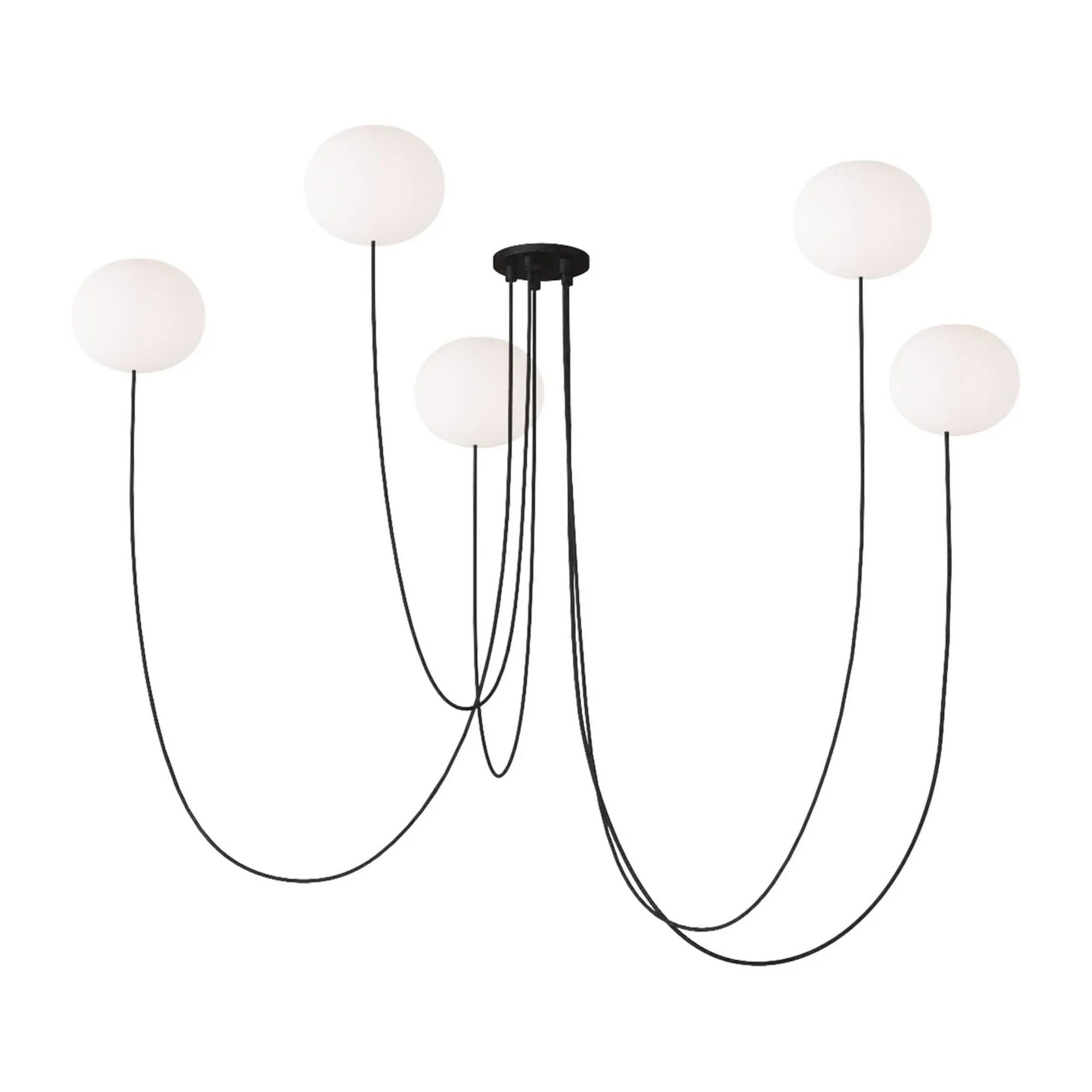 Helium 25" Small 5-Light LED Chandelier, 120-277V, Matte Black Finish - Bees Lighting