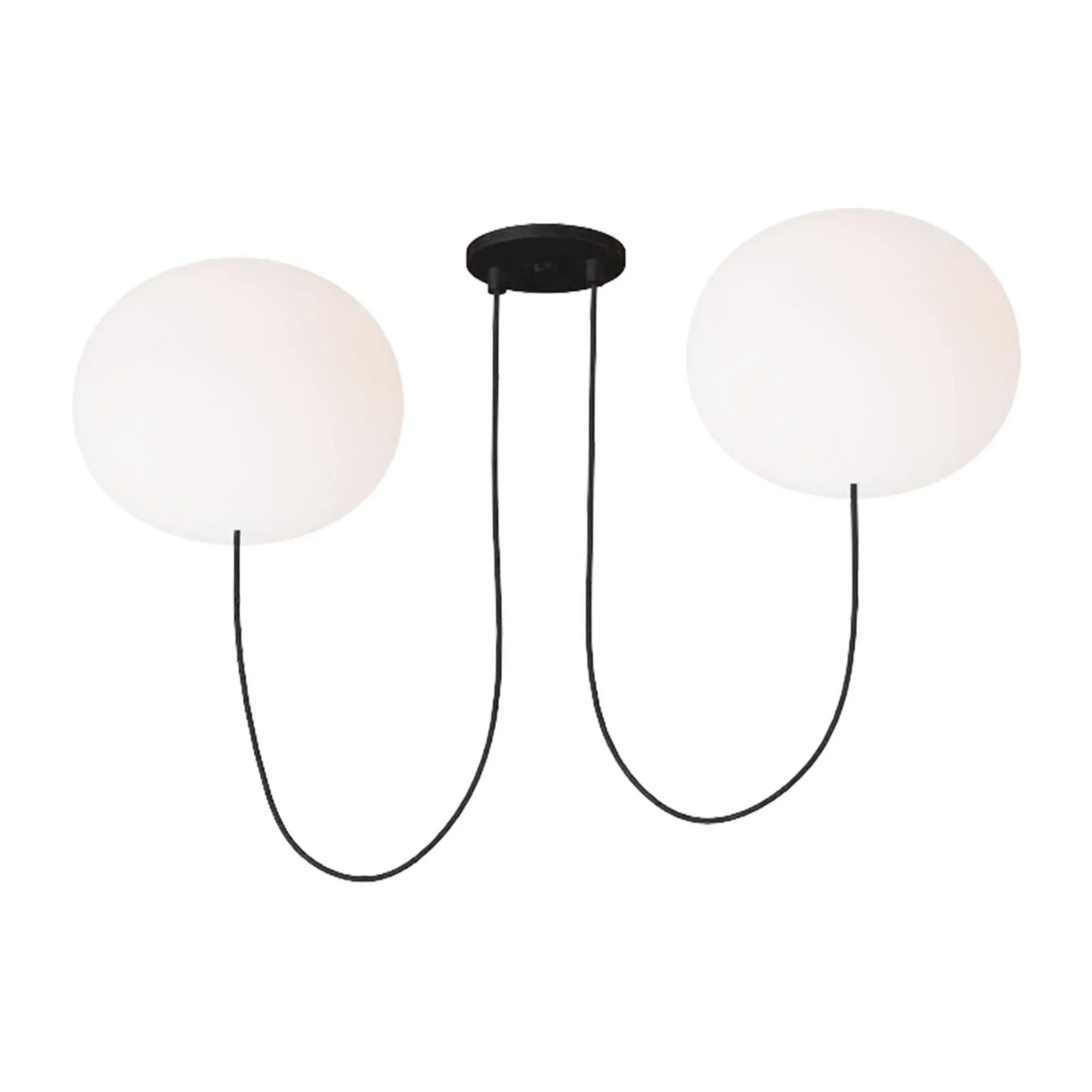 Helium 32" Large 2-Light LED Chandelier, 120-277V, Matte Black Finish - Bees Lighting