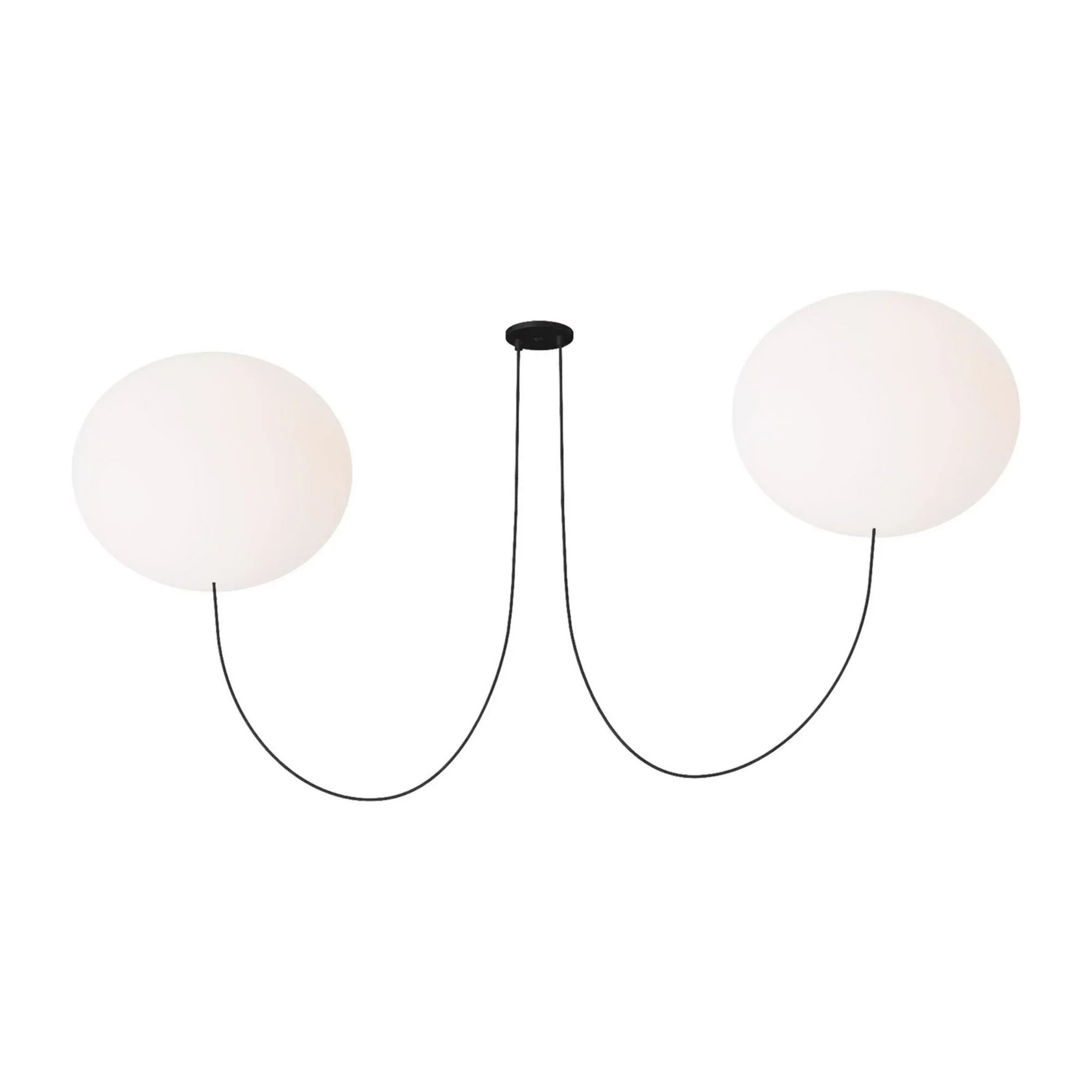 Helium 53" X-Large 2-Light LED Chandelier, 120-277V, Matte Black Finish - Bees Lighting