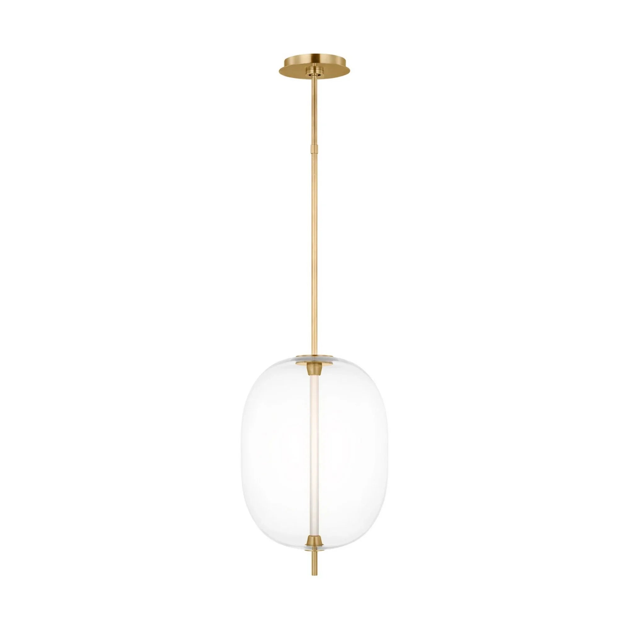 Heian 19" LED Pendant, 120-277V, Natural Brass Finish - Bees Lighting