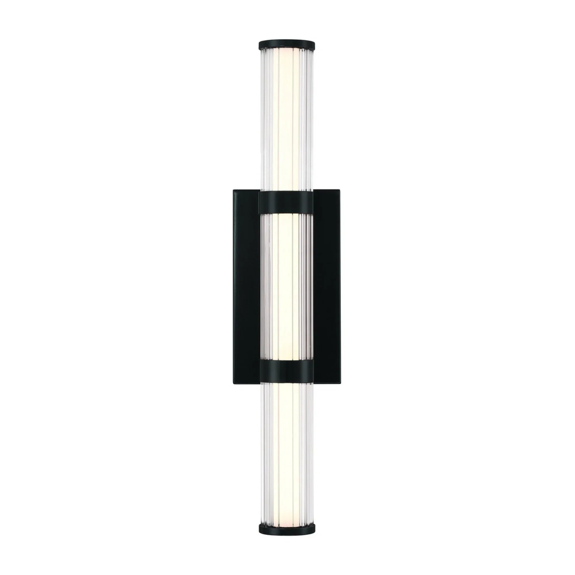 LED Outdoor Cylinder Wall Sconce, 23W, 985 Lumens, 3000K, 120V, Black - Bees Lighting