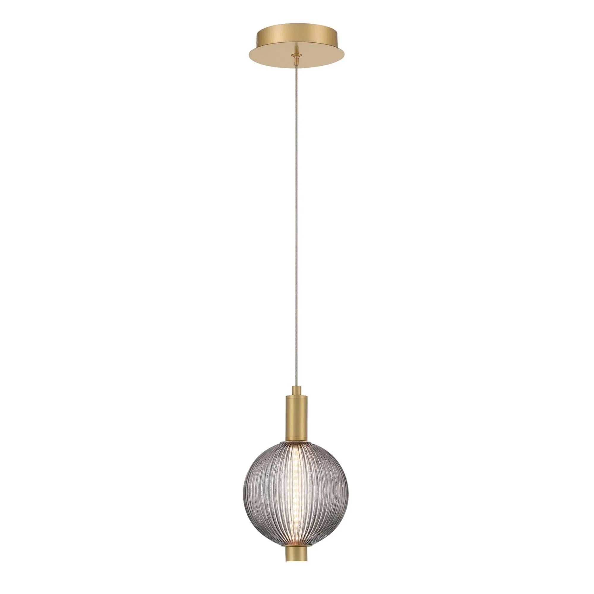 Palmas 10" LED Mini Pendant, Gold Finish - Bees Lighting