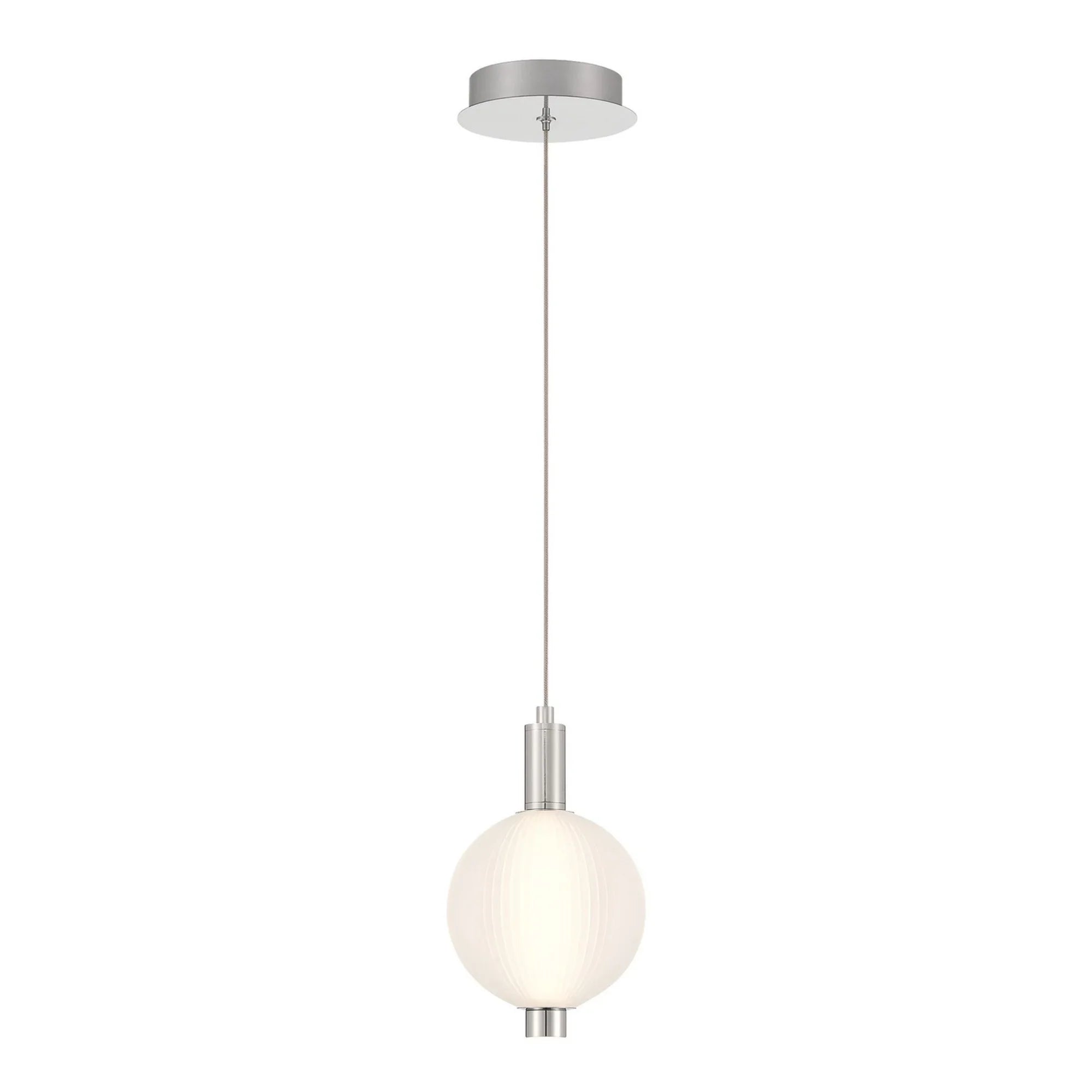 Palmas 10" LED Mini Pendant, Polished Nickel Finish - Bees Lighting